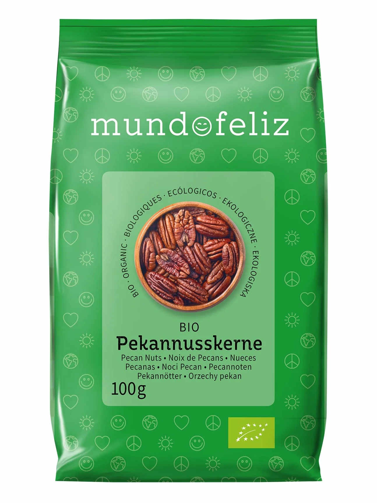 Mundo Feliz - Lot de 5 sachets de noix de pécan bio, 5 x 100 g