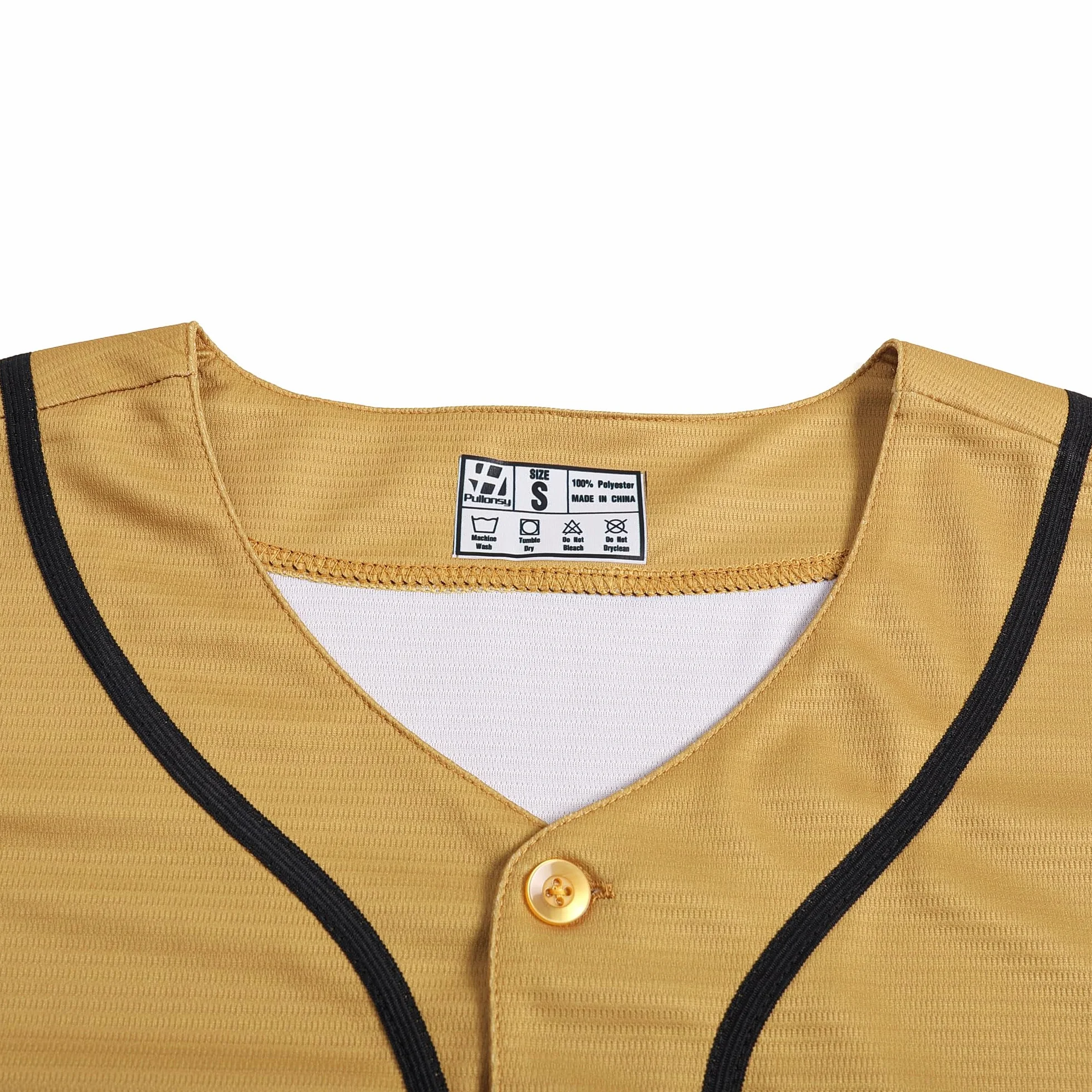 Maillot de baseball avec boutons en maille brodés nom et numéros d'équipe Noir S-8XL