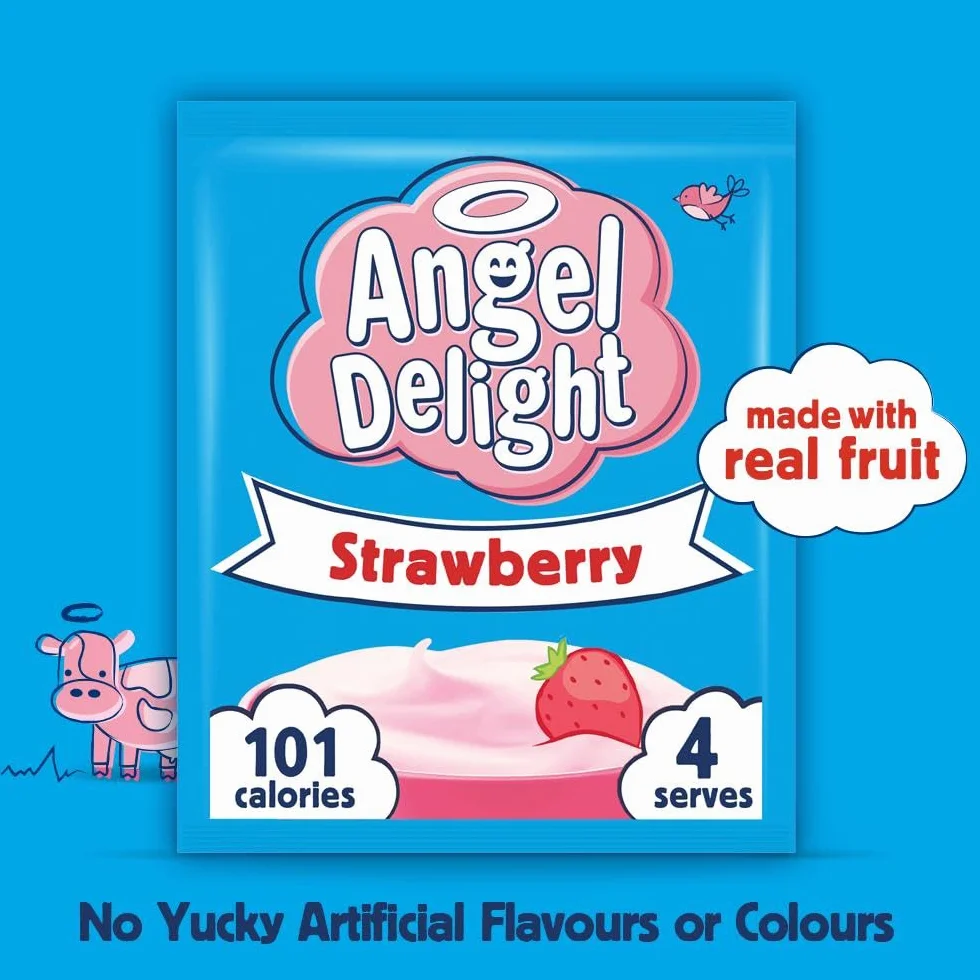 Angel Delight - Poudre pour dessert goût fraise - lot de 6 sachets de 59 g