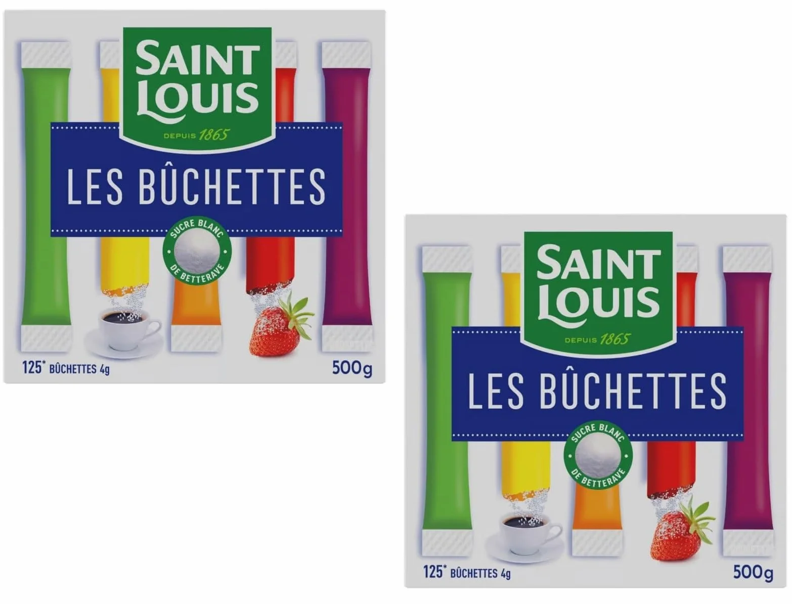 Bûchettes de sucre Saint Louis 4g x 125 - coffret de 500g - Lot De 2 - Vendu Par Lot - Offre Spéciale
