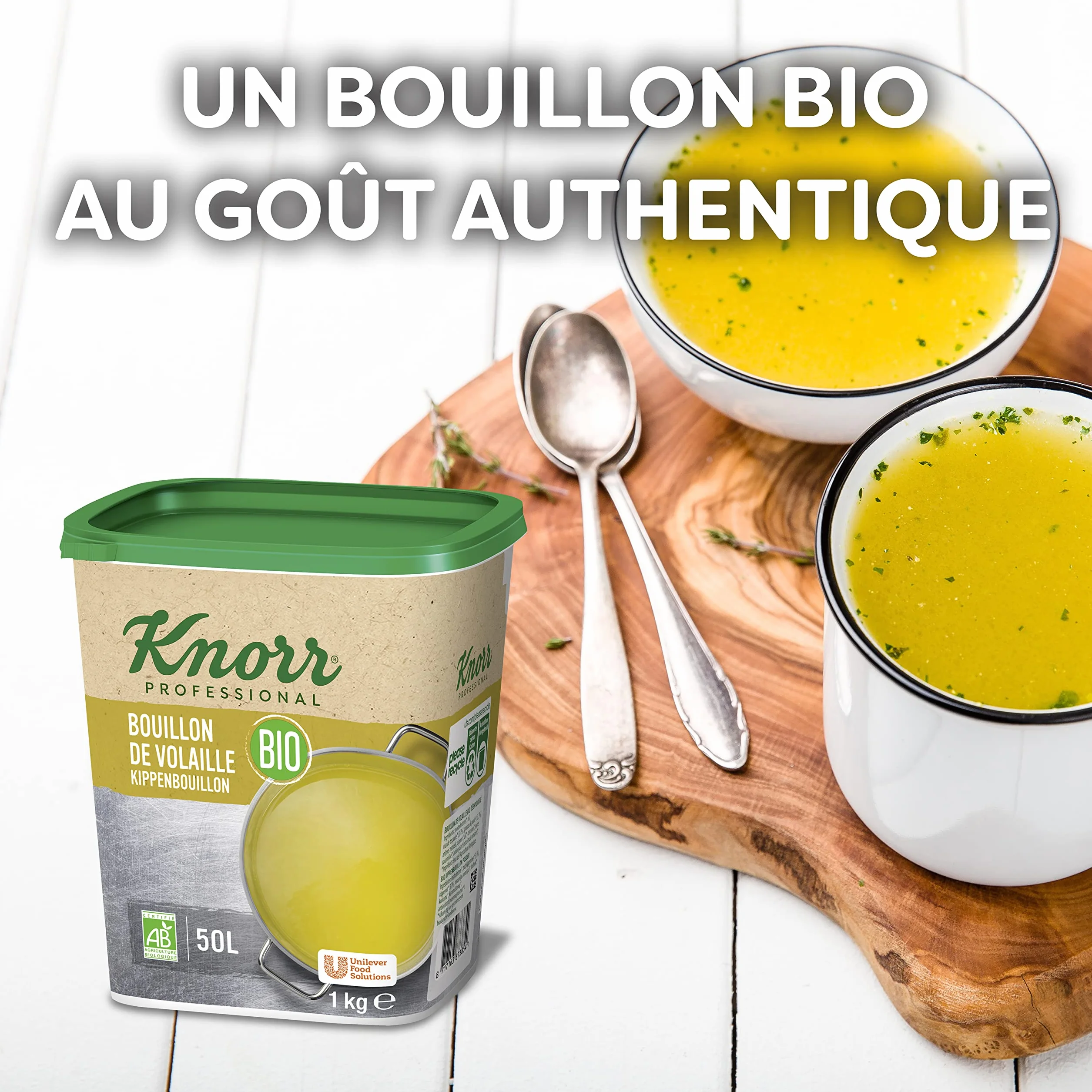 Knorr Professional Knorr Bouillon de Volaille Bio 1kg jusqu'à 50L