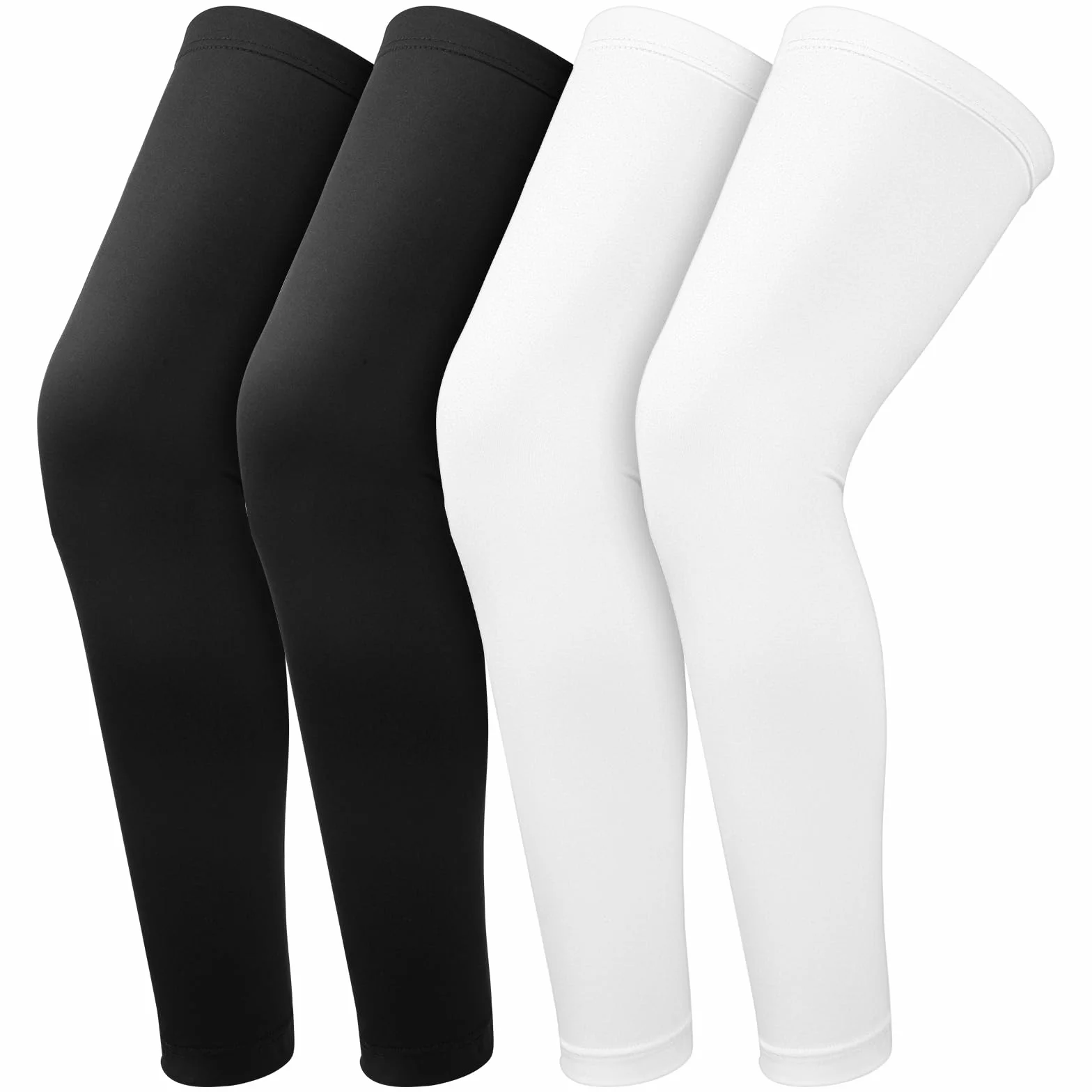Lot de 2 paires de jambières de cyclisme pour homme - Compression - Protection solaire - Course à pied