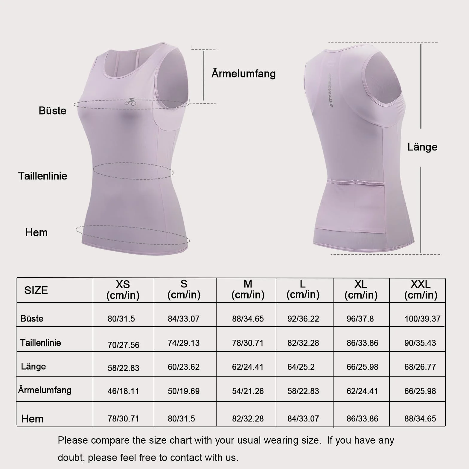 Maillot de Cyclisme sans Manches Femme, Respirant avec 3 Poches