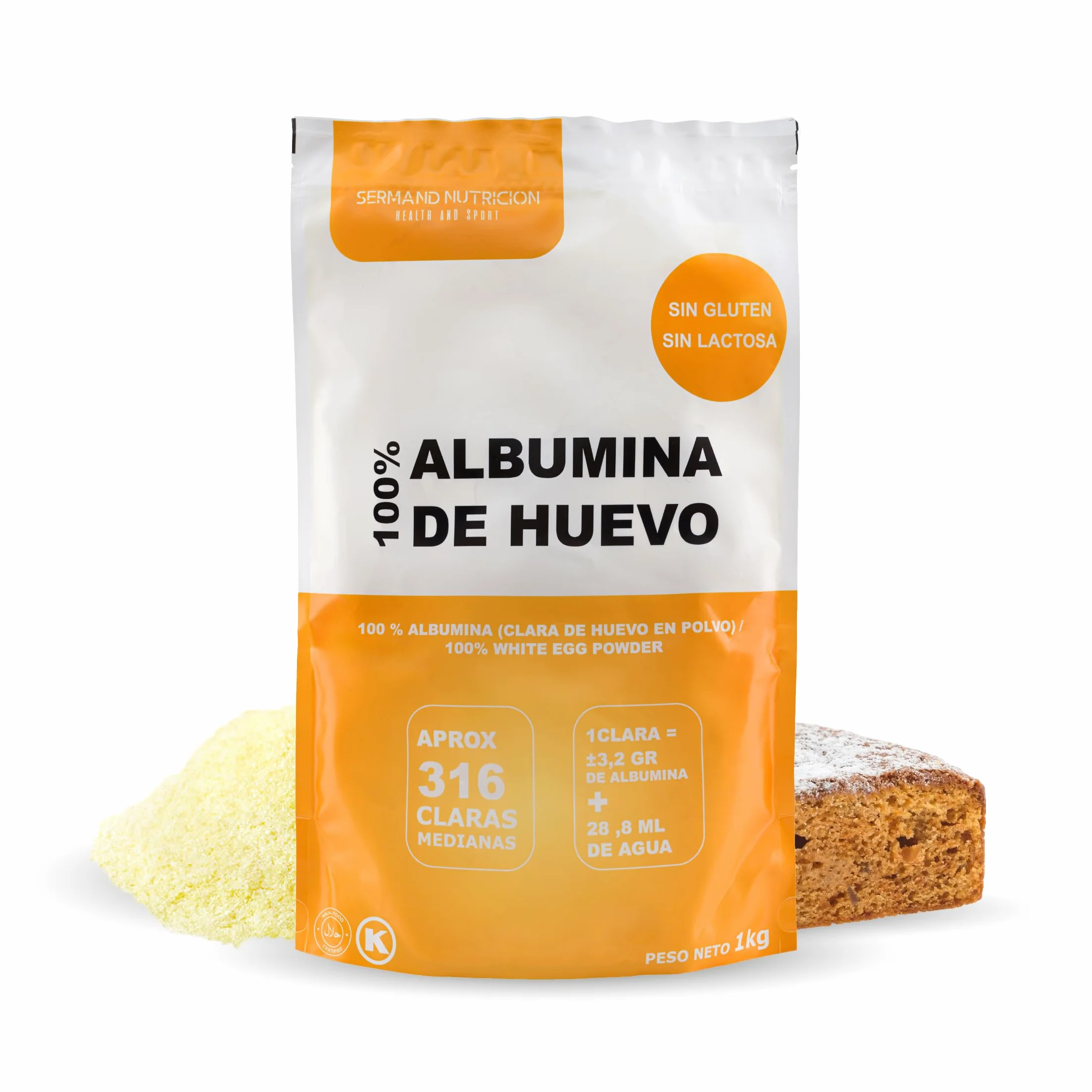 Blanc d'Œuf en Poudre (1 kg) | Blancs d'Œufs en Poudre | Albumine d'Œuf | Sans Additifs | Produits Sans Lactose | Présentation en Sachet Zip
