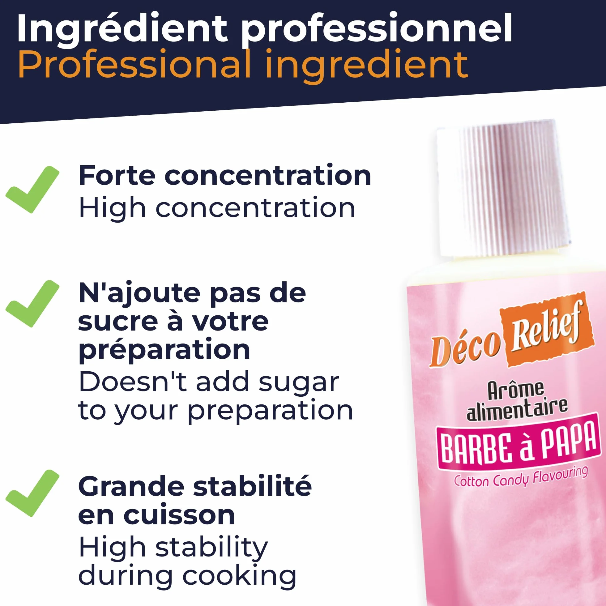 Déco Relief - Arôme Liquide Barbe à Papa 125 ml - Arôme Alimentaire Pâtisserie & Yaourtière - Pour Gâteaux, Pâtisseries, Yaourts - Arôme Concentré - Barbe à Papa Fraise - ARO68.