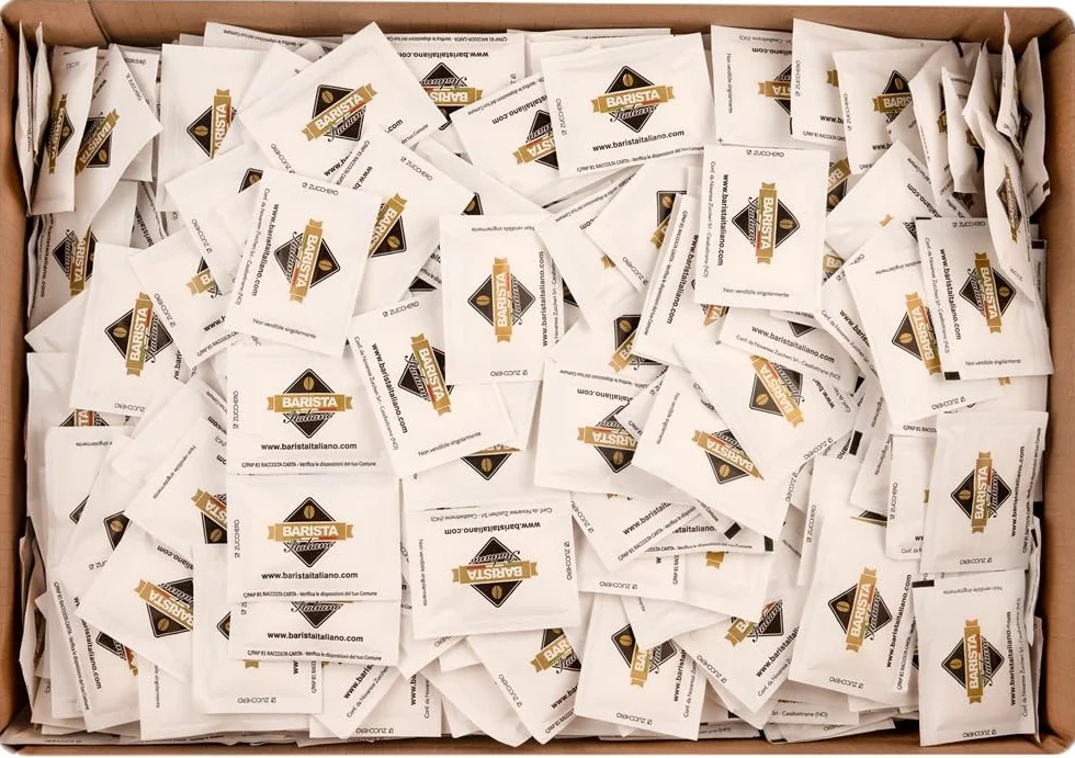 Barista Italiano - 1000 Sachets de Sucre Blanc de 4g | Sucre Blanc en doses individuelles