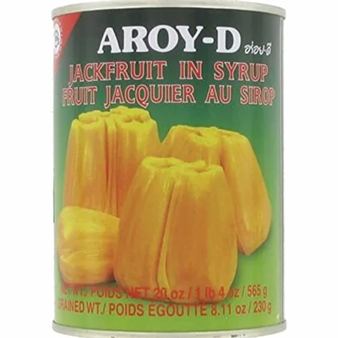AROY-D Fruit de Jacquier thaïlandais au sirop en conserve - Marque AROY-D - Fruits exotiques - 565G (Lot de 4 boîtes)