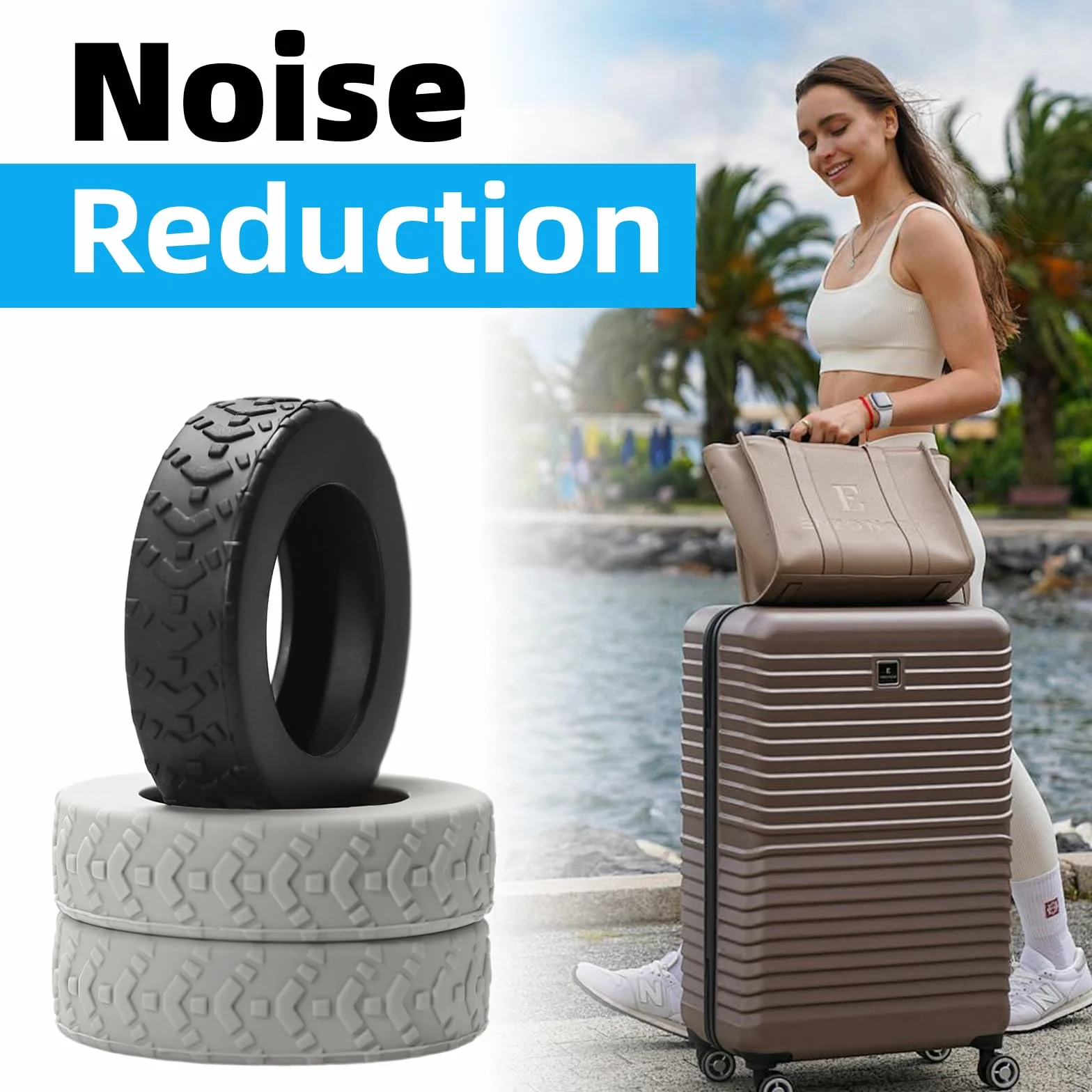 Protection Roue Valise 16 pièces Housses en silicone anti-rayures Réduction du bruit