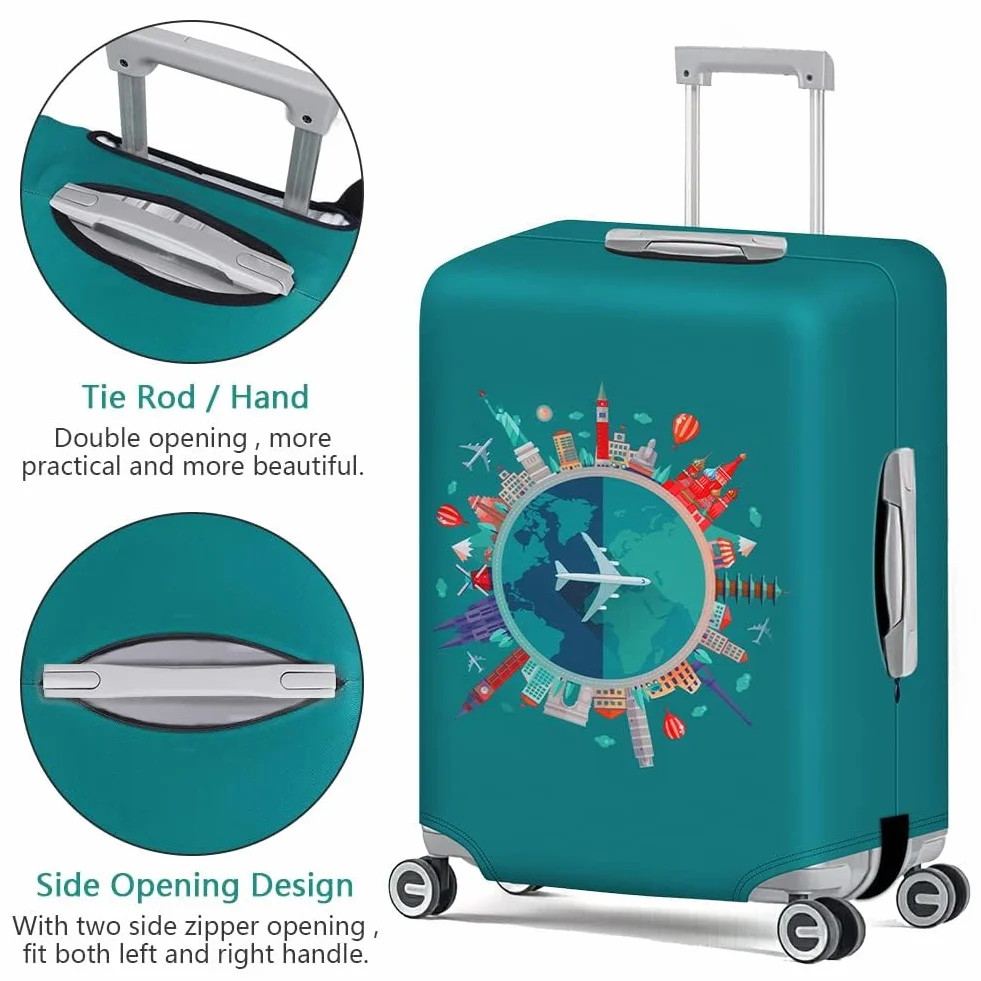 Flintronic Housse Valise Élastique, Housses de Bagages Cover, Réutilisable avec Sangle