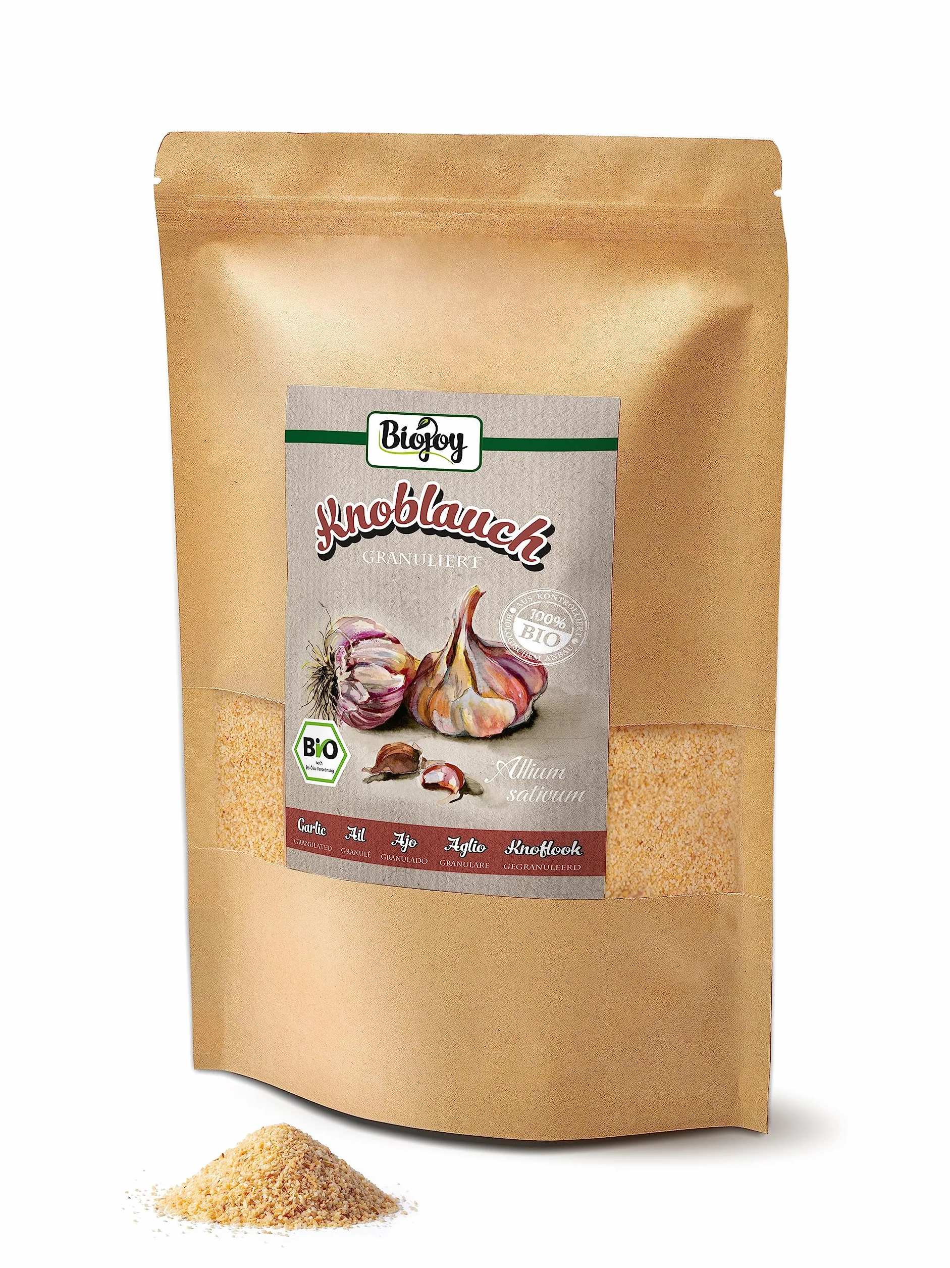 Biojoy Ail granulé BIO (1 kg), Granulés d'Ail séché (Allium sativum)