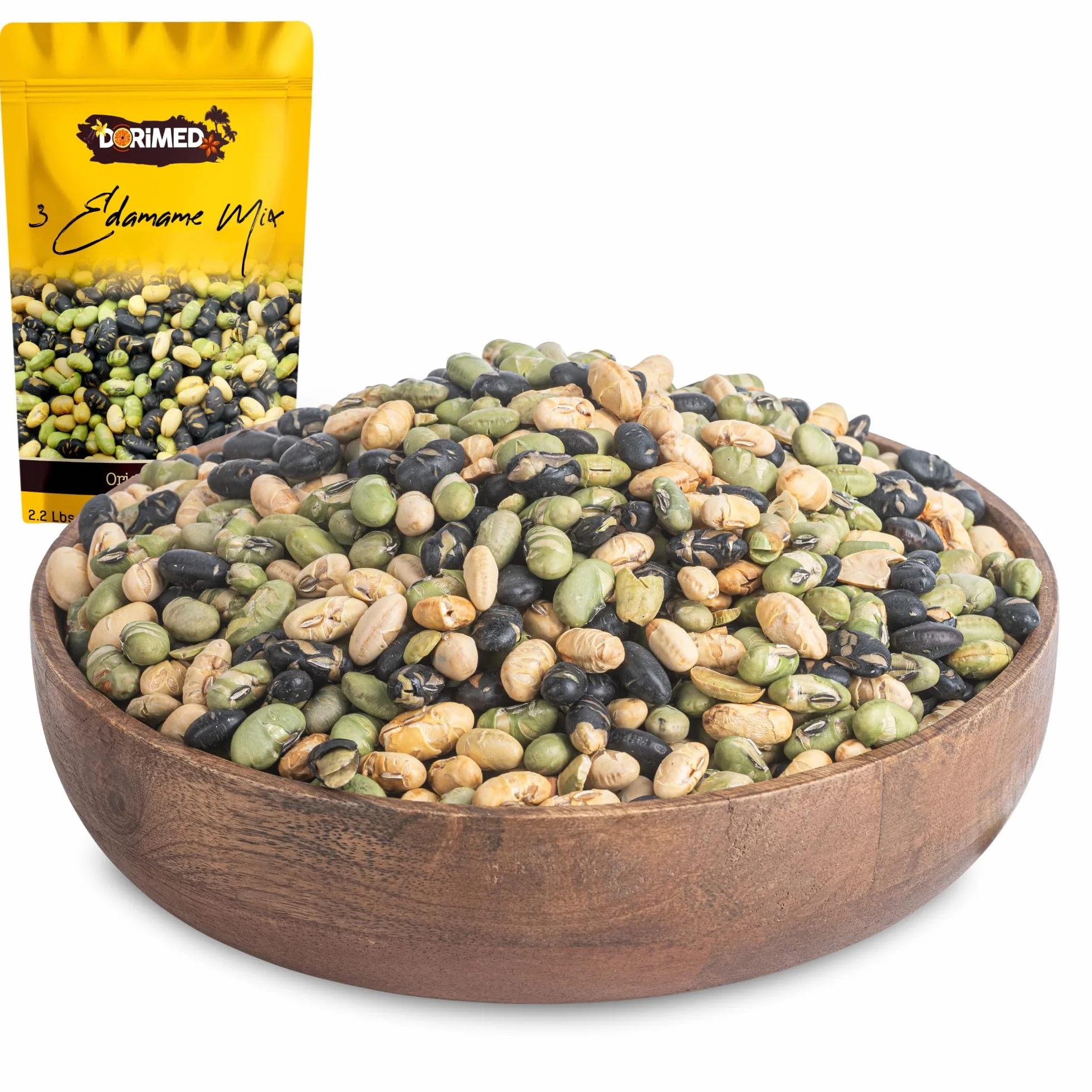 Fèves d'Edamame 1 Kg I Mélange de 3 graines de soja grillées légèrement salées 1 kg I Sans gluten I Savoureux haricots séchés naturels I riches en protéines I Convient aux Végans I collations et Snack