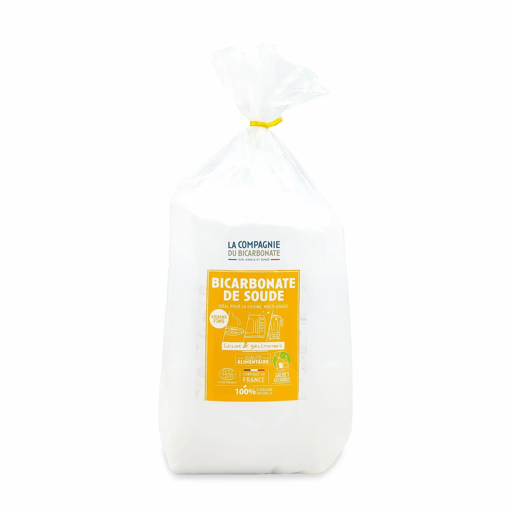 Bicarbonate de Soude Alimentaire Fin - Sachet 3 kg - Idéal pour Nettoyage, Cuisine, Piscine Eau et Multi Usages - La Compagnie du bicarbonate - certifié par ECOCERT