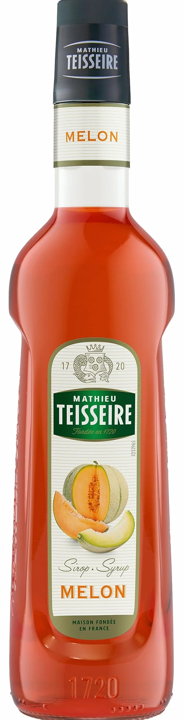 Sirop de Melon Mathieu Teisseire, pour boissons, sodas, cocktails avec ou sans alcool, milk-shakes, smoothies, bouteille de 70cl