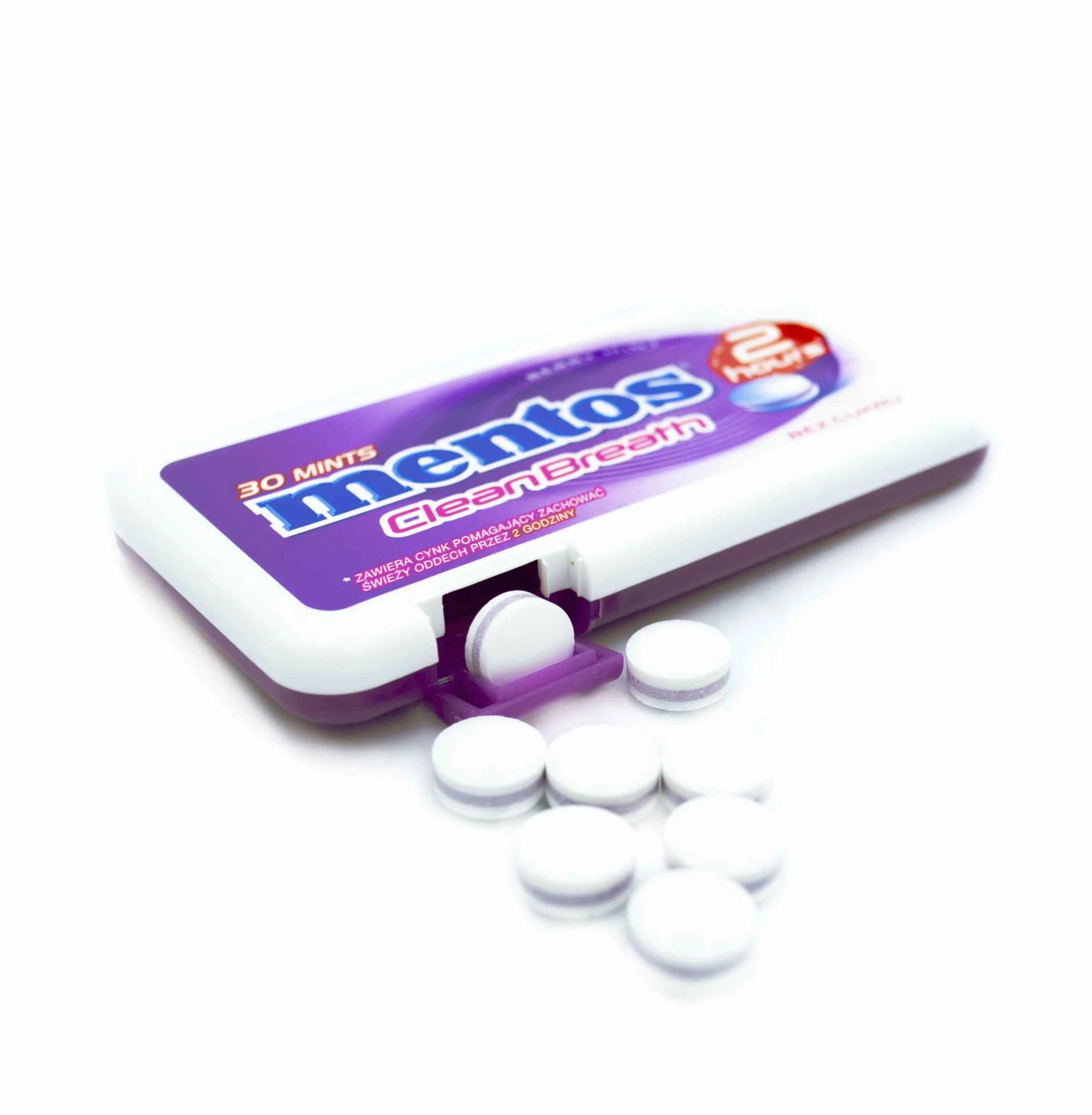 Mentos Clean Breath Lot de 12 pastilles aux fruits rouges et menthe 21 g