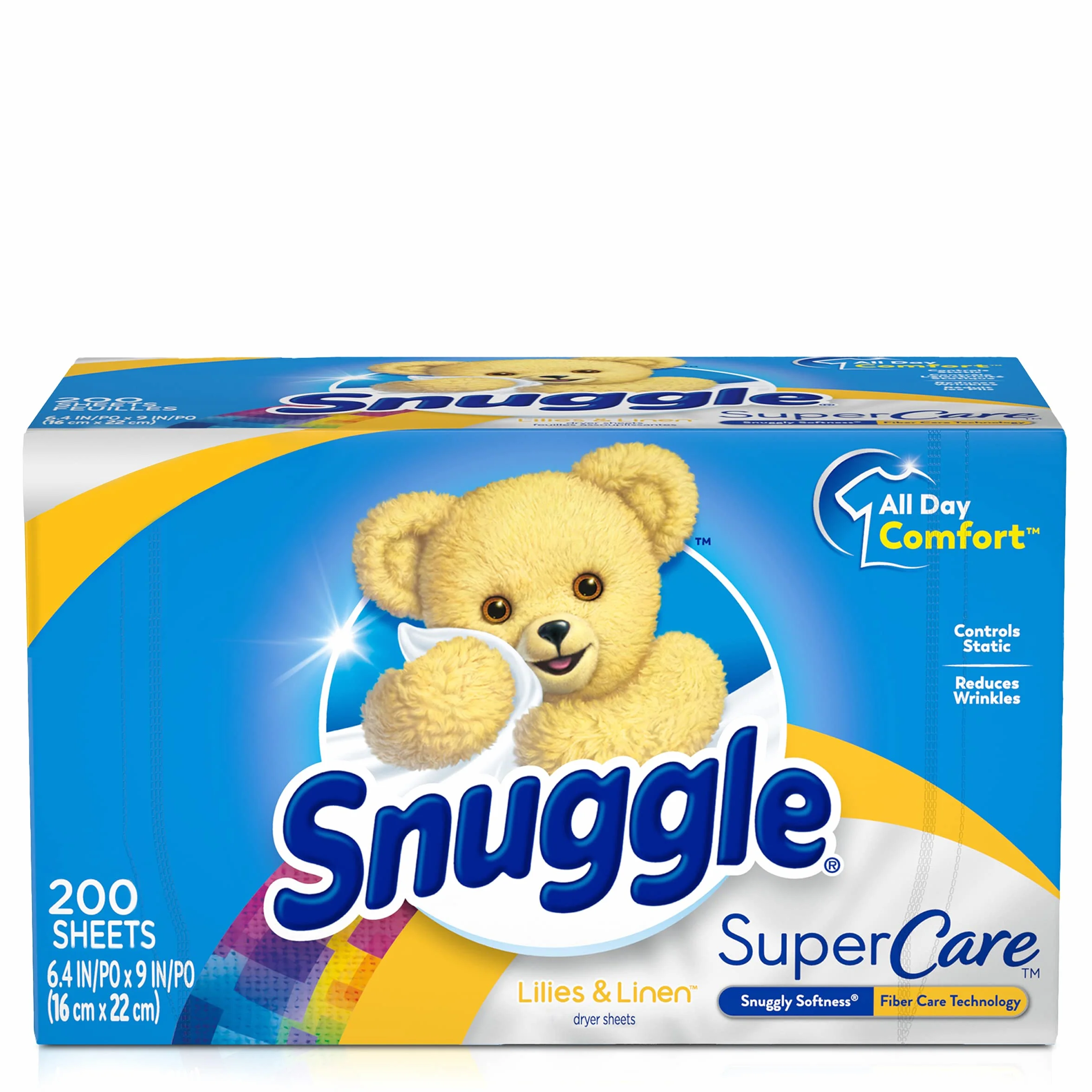 Snuggle SuperCare Lot de 200 feuilles assouplissantes pour sèche-linge Motif lys et lin