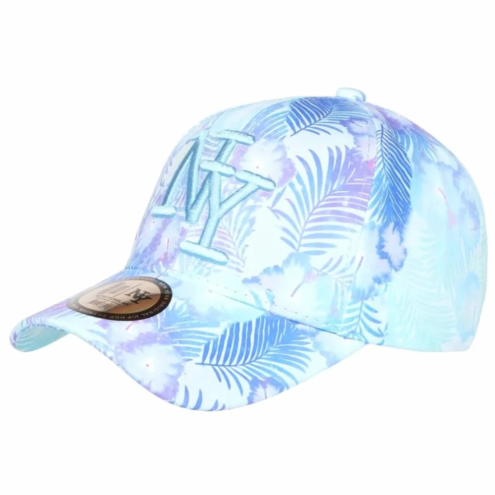 Casquette Enfant Fleurs Tropicales Bleues NY Bali 7-12 Ans
