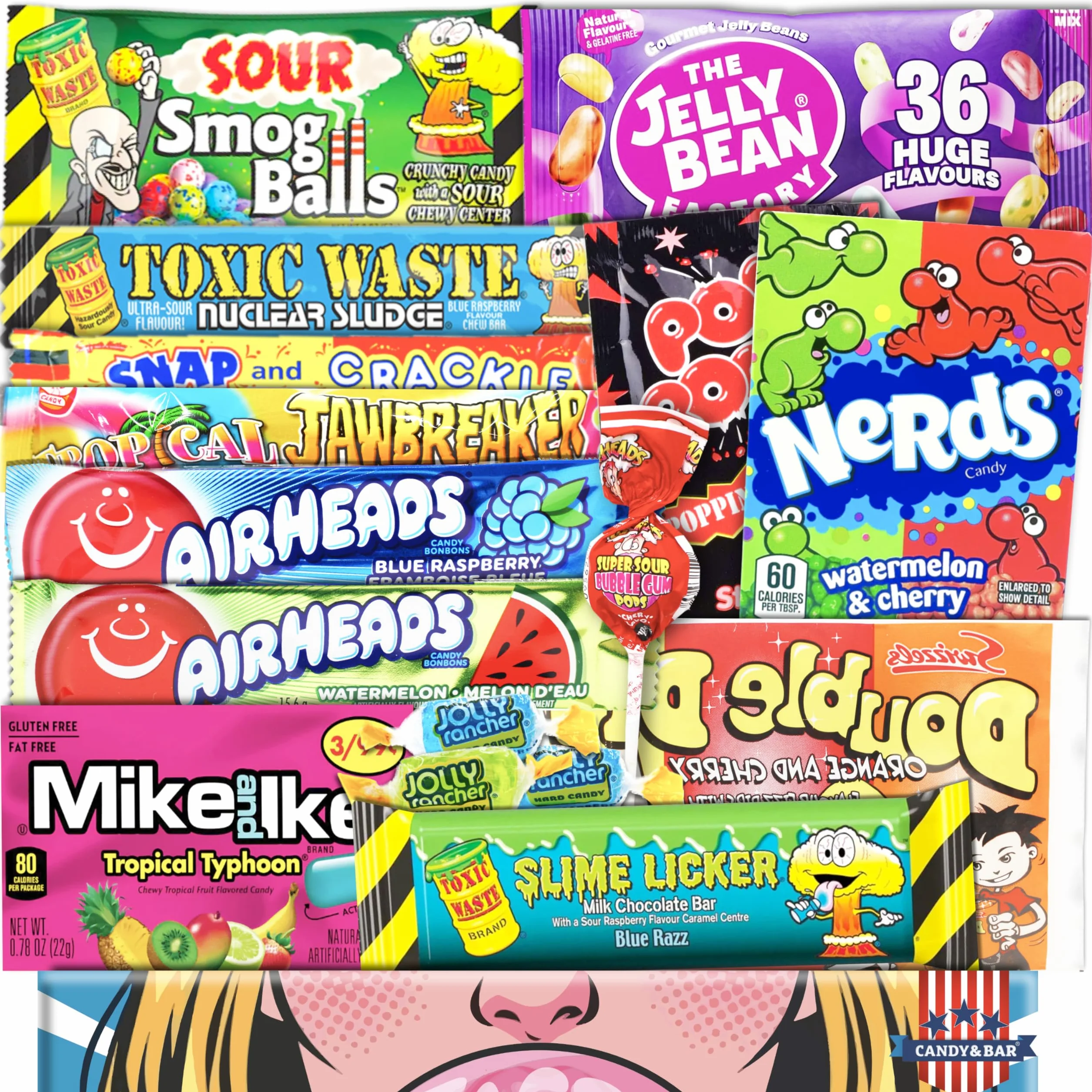Crazy Sour Box - Import USA - Idée cadeau parfaite - Top ventes - Cadeau d'anniversaire de Pâques - Bonbons américains - Best Products.