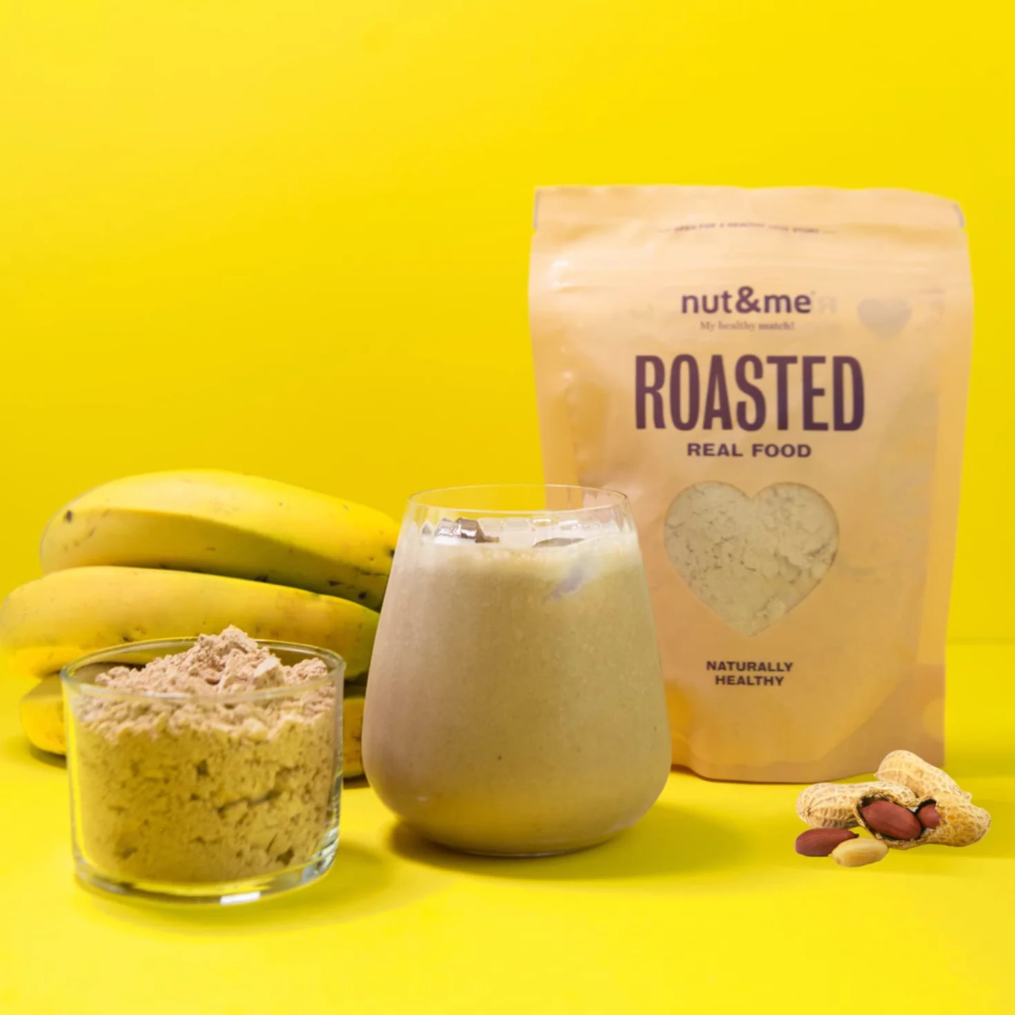 Beurre de cacahuète en poudre sans matières grasses 400 gr nut&me | 100% naturel et végétalien | Peanut Butter Powder | Protéines de haute qualité | Sans gluten | Pack 2 x 200 g
