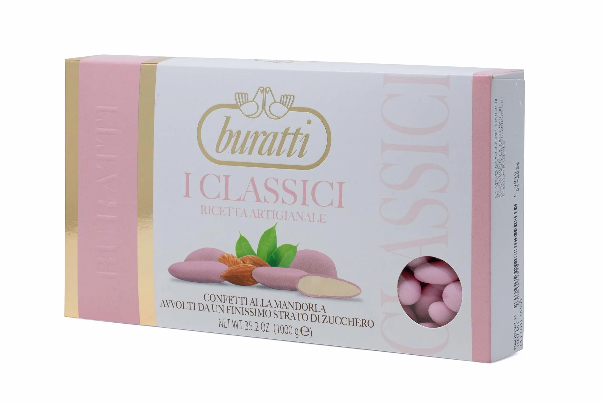 Buratti Confetti Dragées à l'amande Entière Rose 1 Kg