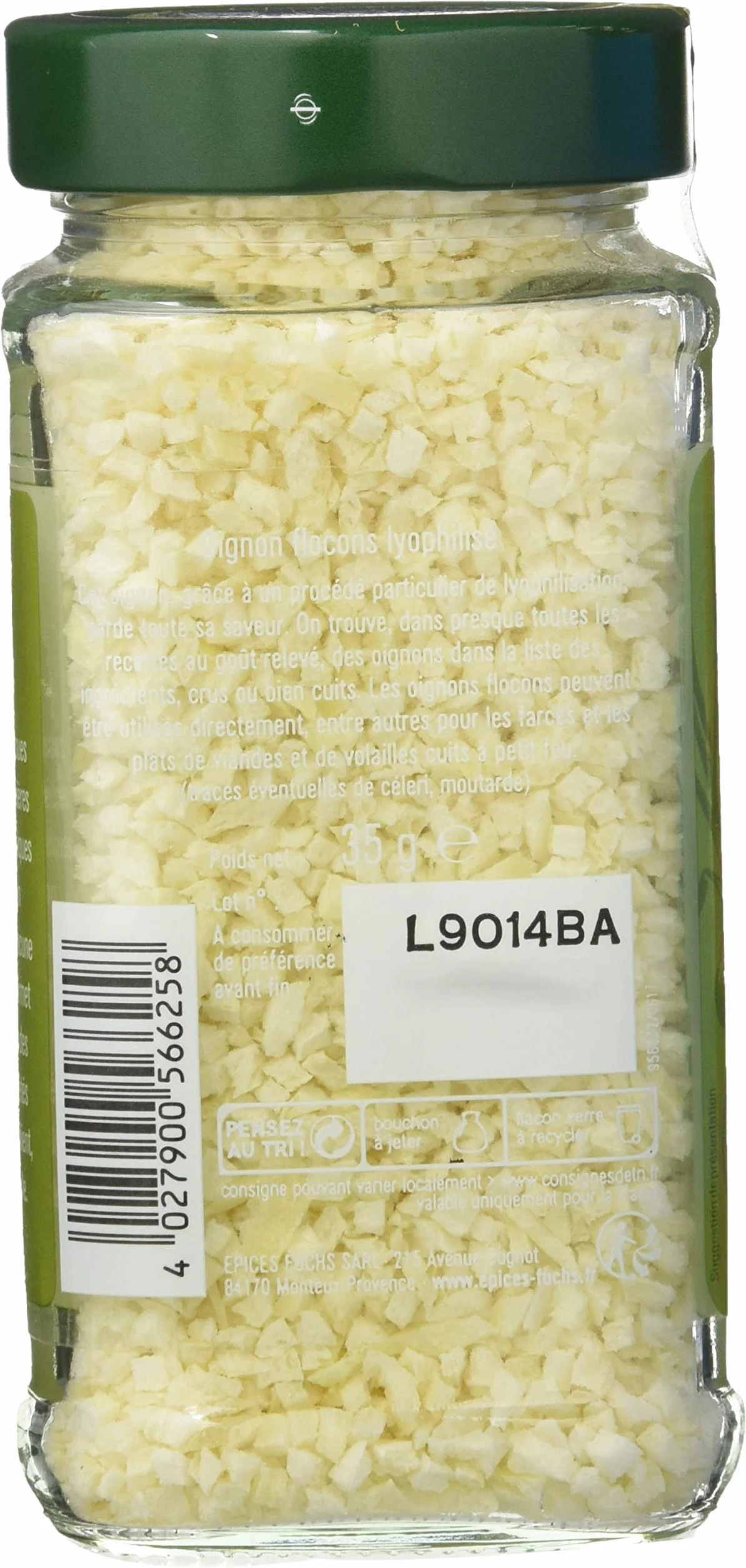 FUCHS Épices Véritables Oignon Flocons Lyophilisé 35g, Équivalent à 300g d'herbes fraîches