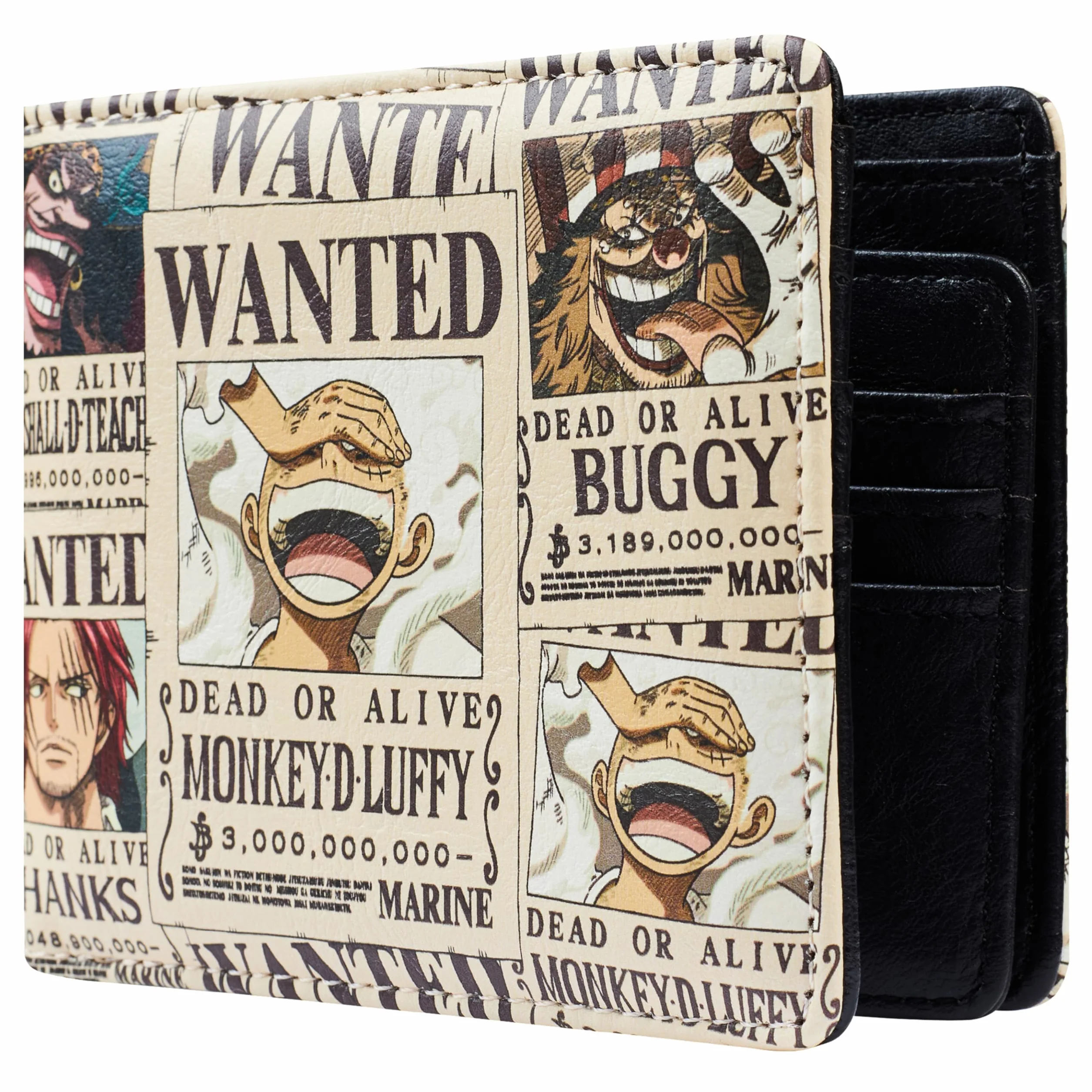 Portefeuille Homme One Piece Similicuir Porte Cartes Accessoire Manga Anime Beige