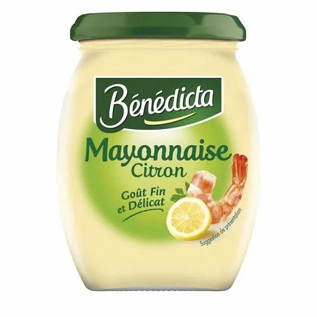 BENEDICTA - Mayonnaise Citron 255G - Lot De 4 - livraison offerte