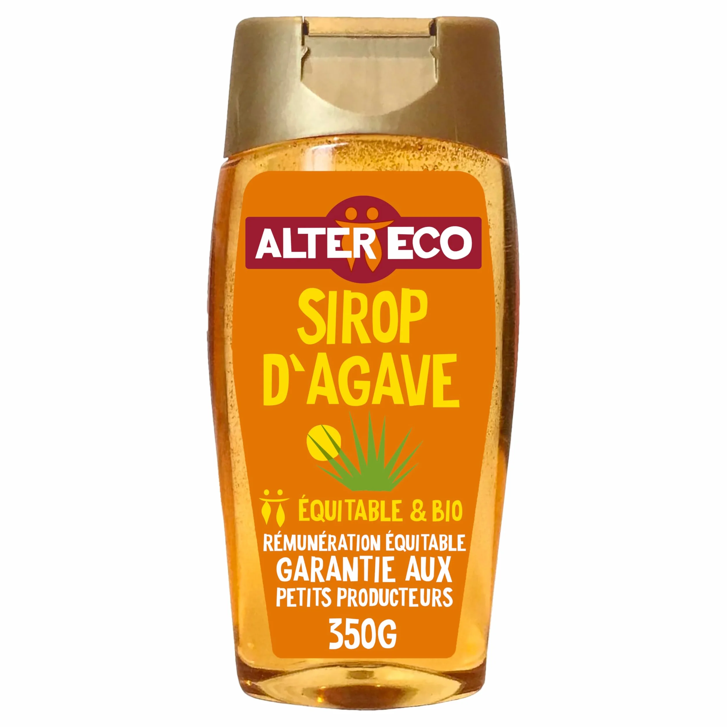 ALTER ECO - Sirop Agave Bio - Sucre d'Origine Naturelle (Fructose) - Non Raffiné - Haut Pouvoir Sucrant - 350 g