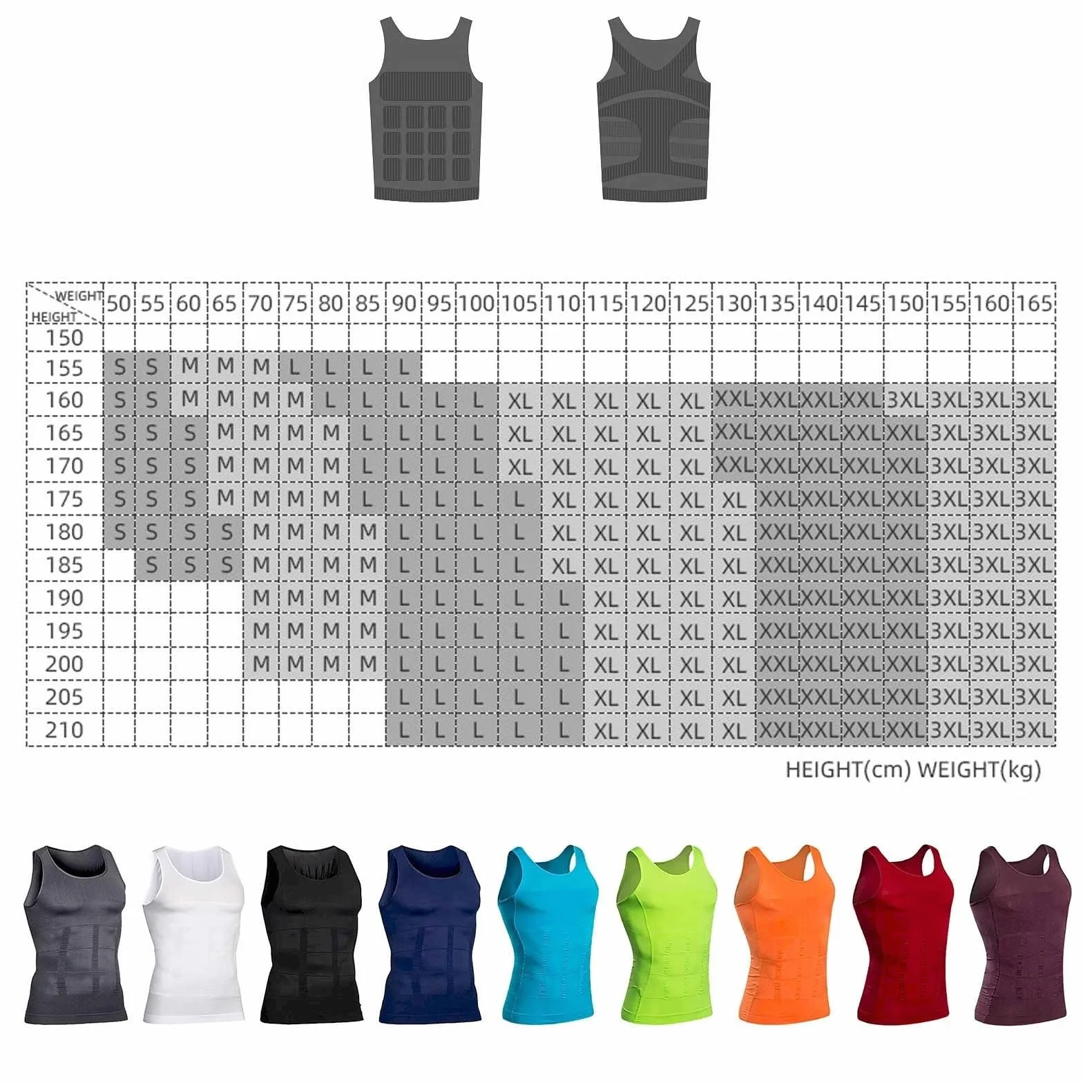 Lot de 3 Gilet Modelant Ionique Homme, Débardeur de Compression Soie Glacée