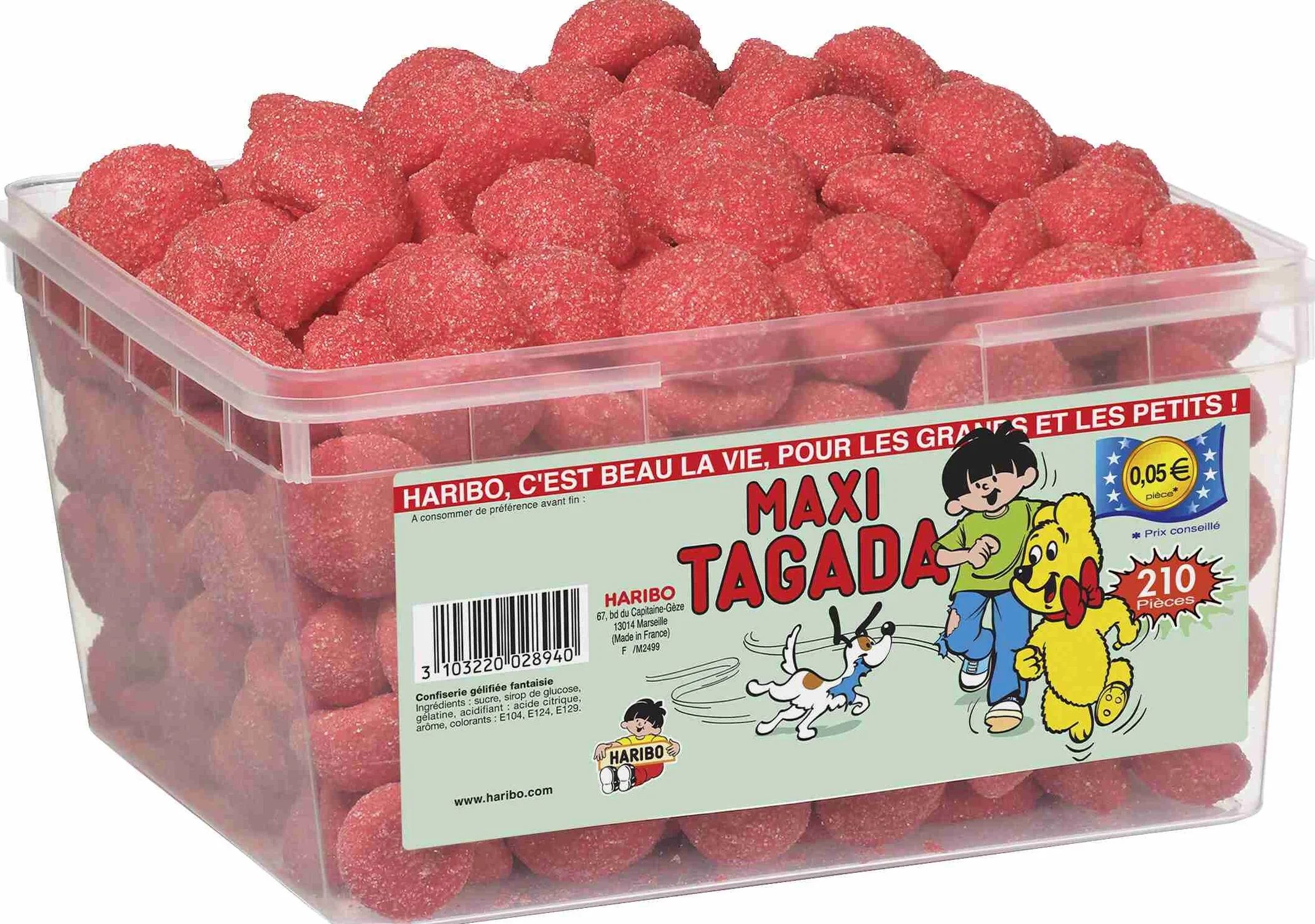 Haribo Maxi Tagada Fraises, 200 unités