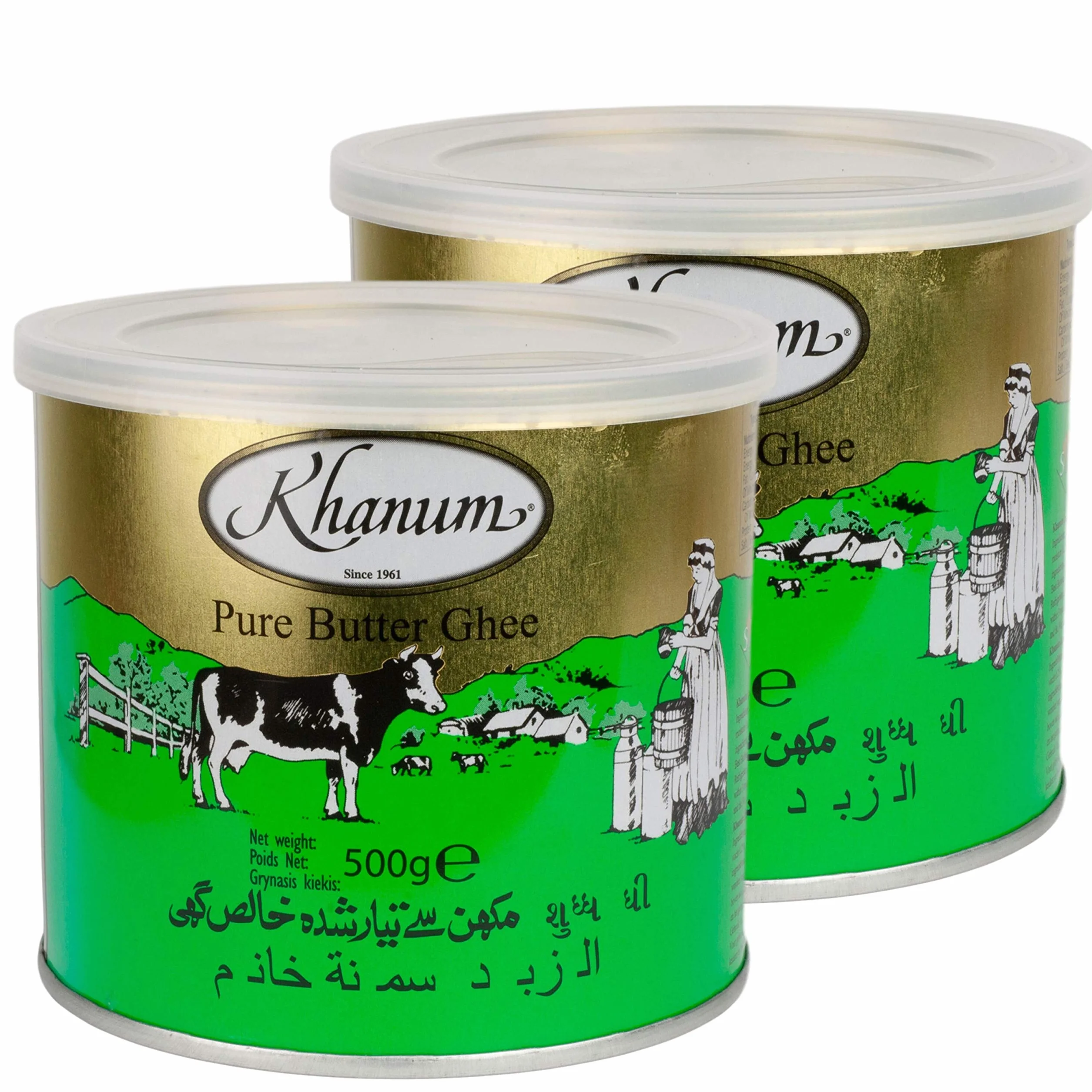 Khanum Ghee - Lot de 2 graisses pour beurre, 500 g