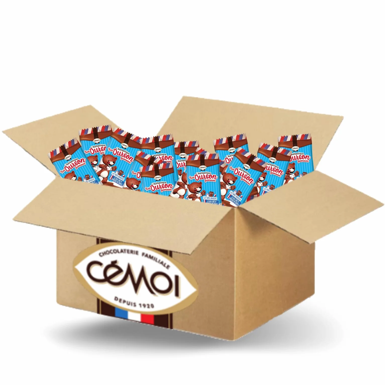 CEMOI | 100 Oursons guimauve 11.5g emballés individuellement pratique pour le goûter | Fabrication française - 1.15kg