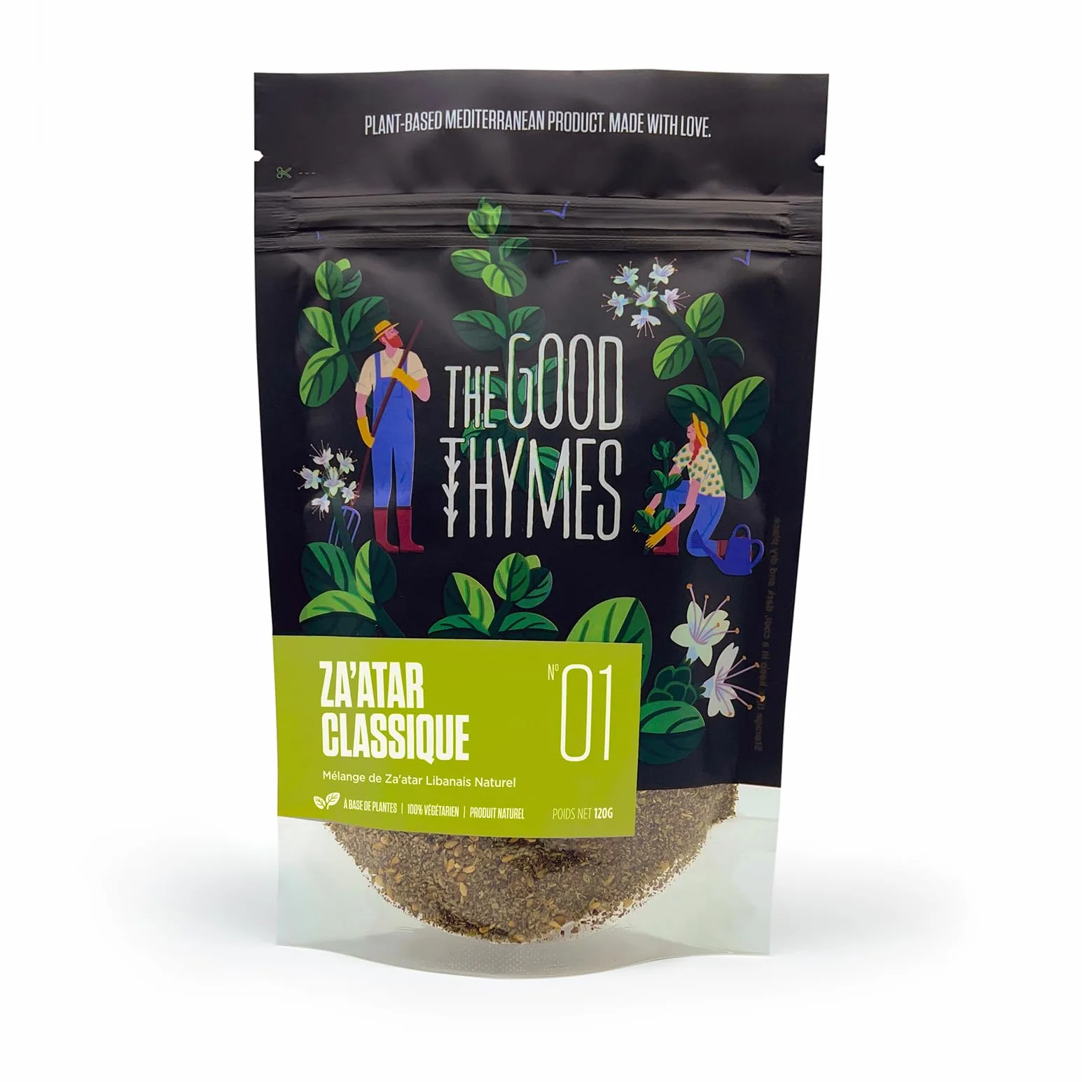 Véritable Zaatar Libanais Artisanal 120g (Great Taste Award) – Mélange d'Épices Premium – Thym Sauvage, Sumac & Sésame Torréfié – Idéal Cuisine Méditerranéenne, Grillades & Mezze – 100% Naturel