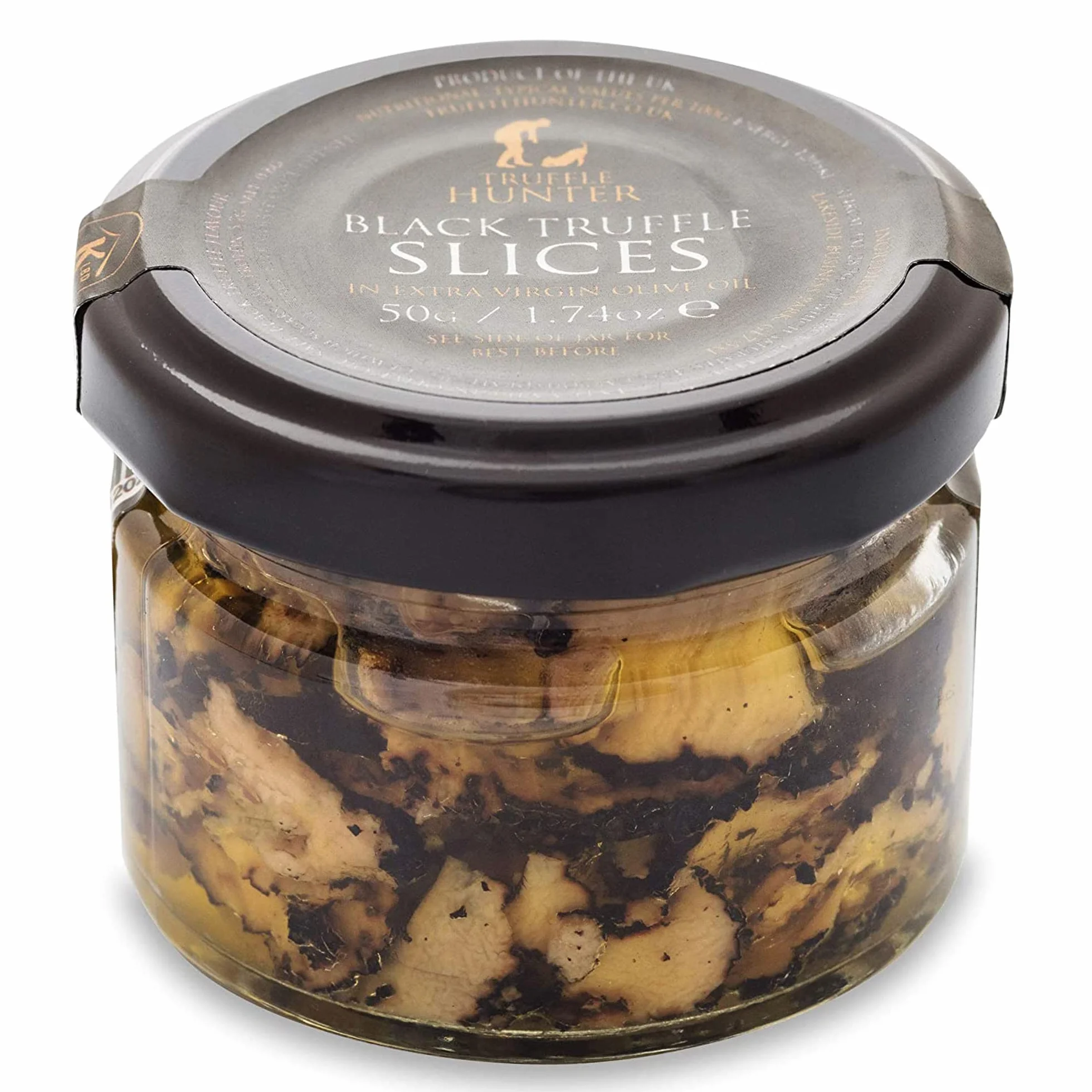 TruffleHunter - Tranches de Truffes Noires - Truffes Conservées dans de l'Huile d'Olive Extra Vierge - 50g