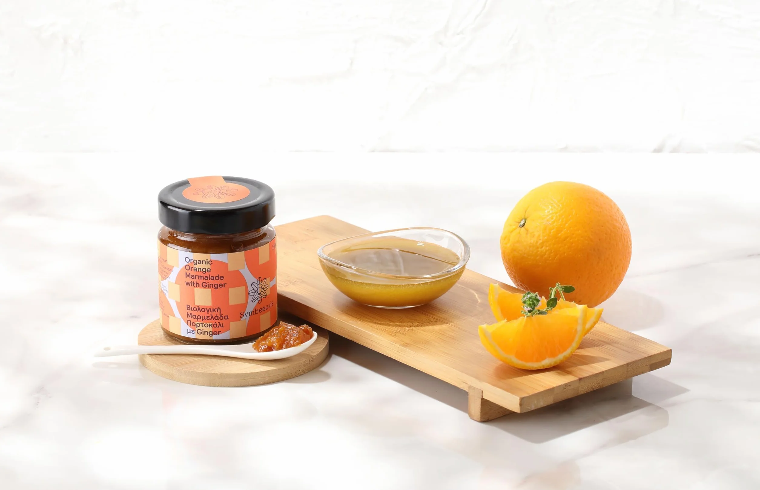 Symbeeosis Organic Orange Marmalade with Ginger: Digestive Aid, All-Natural, Sugar-Free, No Artificial Aromas, Pleasant Peppery Taste - Made with Fruit Sugars and Dry Ginger Extract