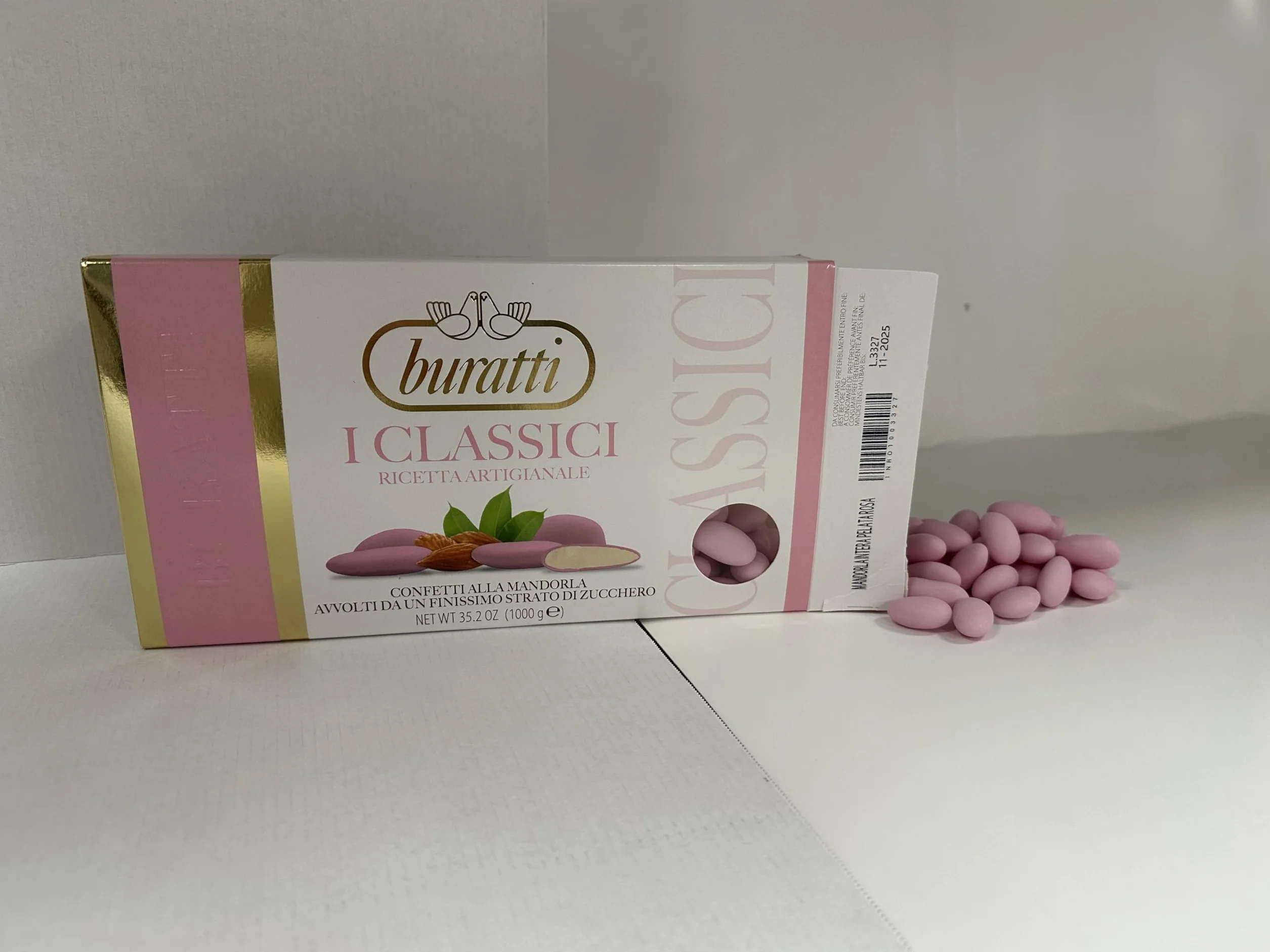 Buratti Confetti Dragées à l'amande Entière Rose 1 Kg
