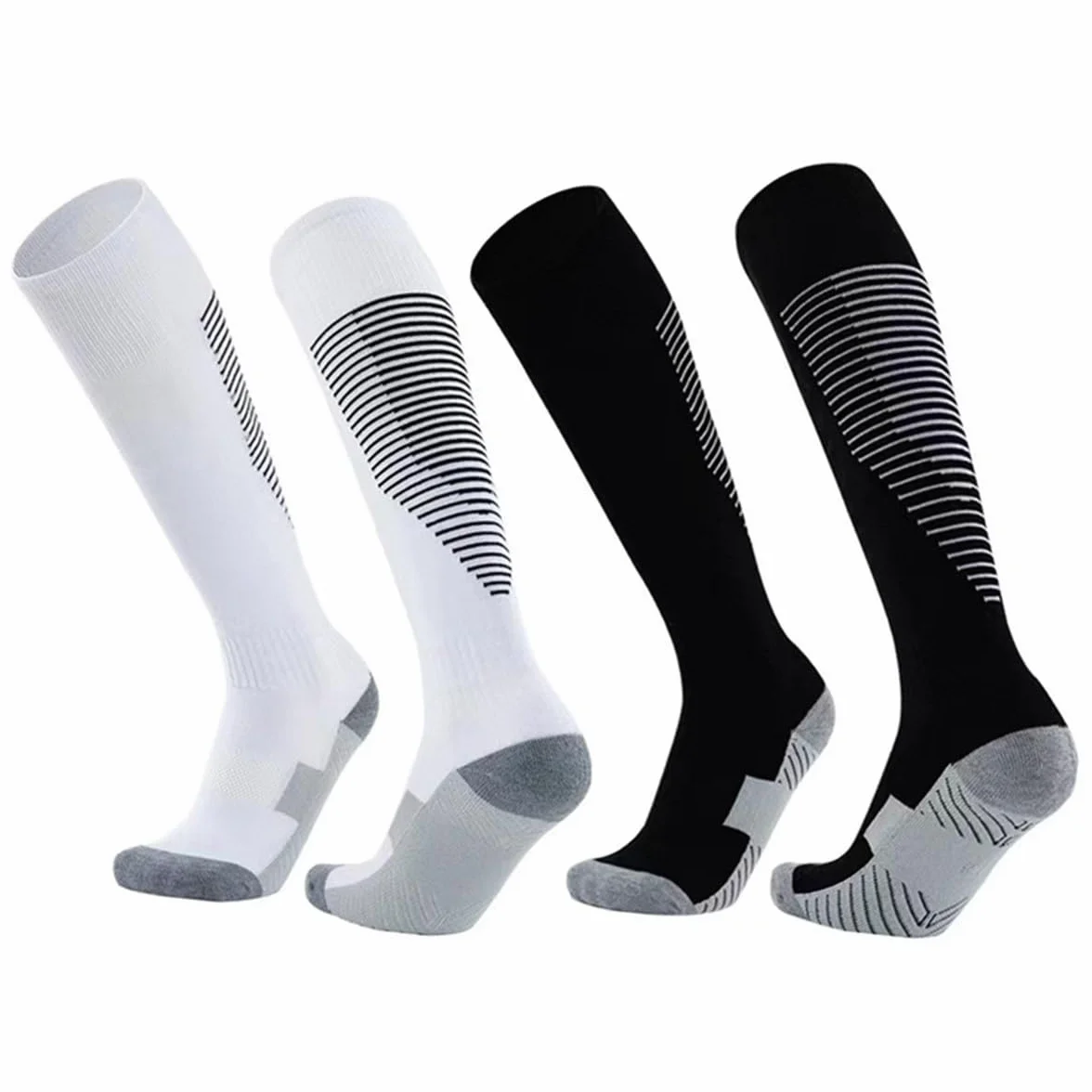 SamHeng Chaussettes de Football pour Enfants Antidérapant Bas de Serviette 2 Paires (9-12 ans)
