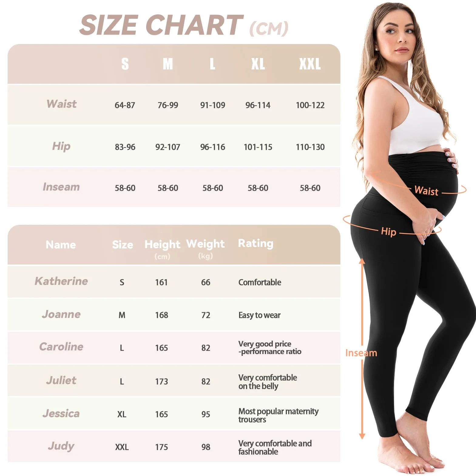 Legging de maternité pour femme avec poches sur le ventre, pantalon de yoga de grossesse