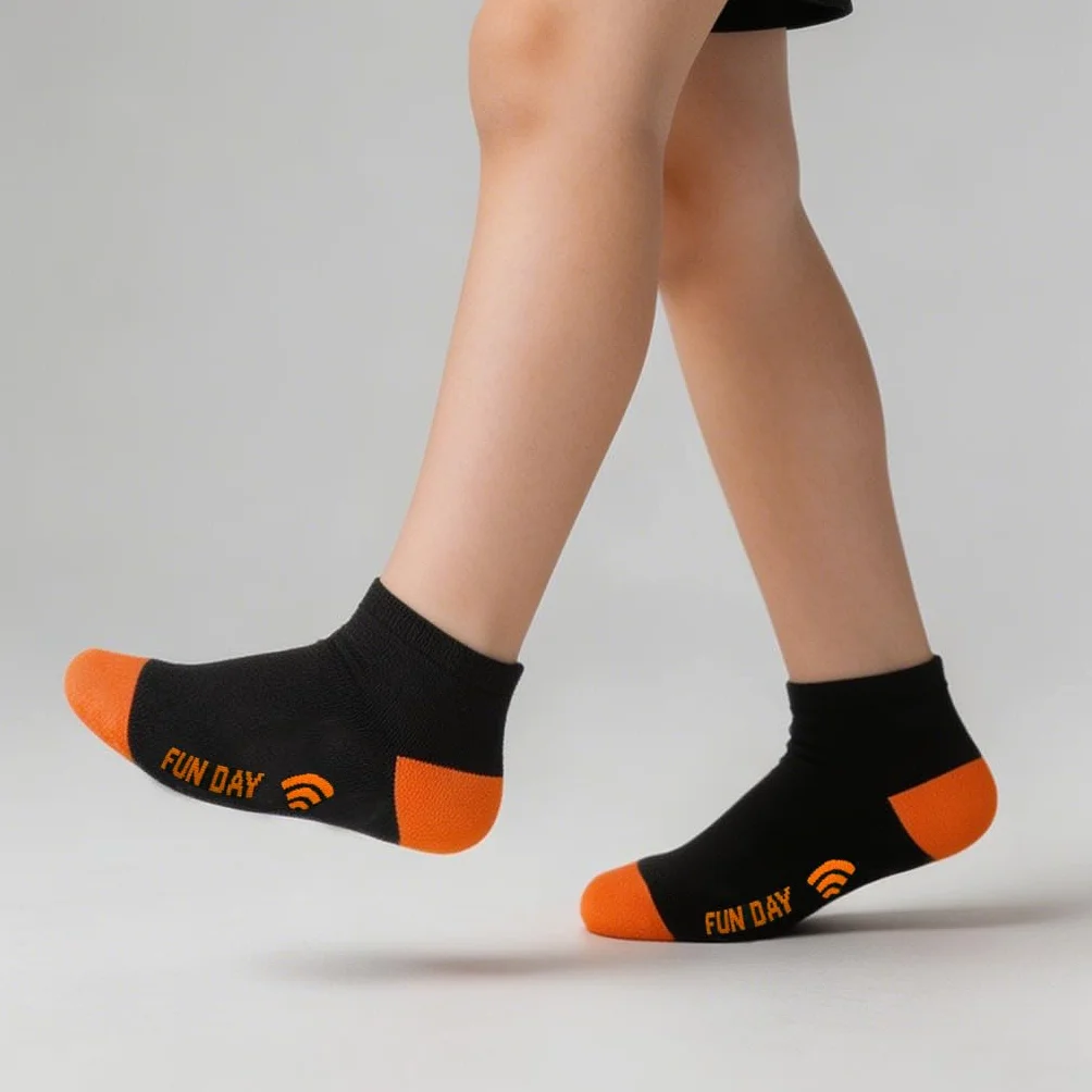 L&K-II Lot de 12 Chaussettes pour enfants chaussettes de sport coton motif football