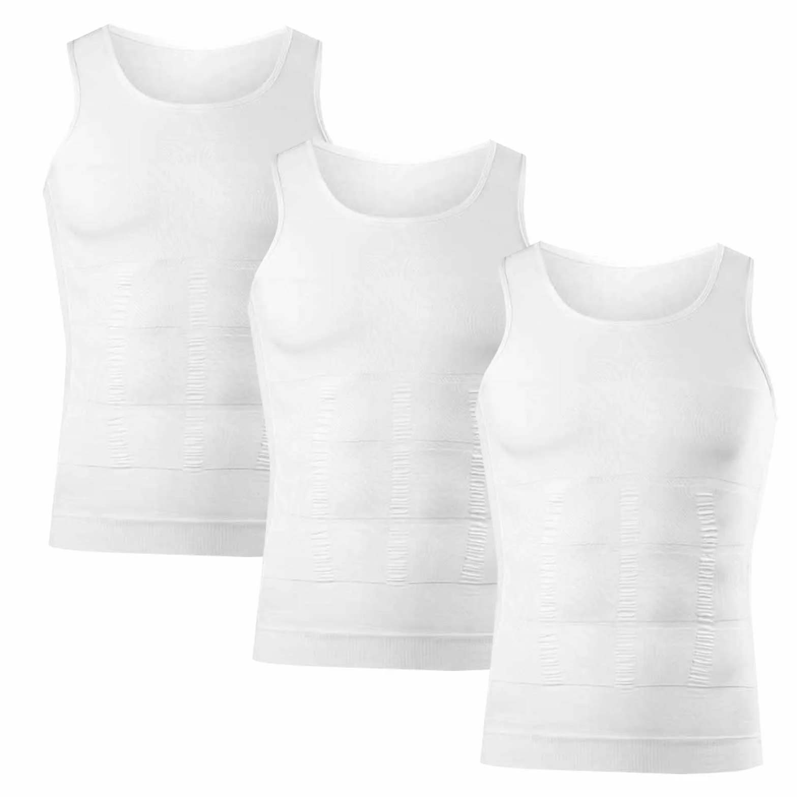 Lot de 3 Gilet Modelant Ionique Homme, Débardeur de Compression Soie Glacée