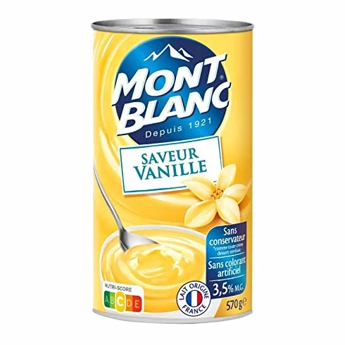 MONT BLANC - Crème Dessert Vanille 570G - Quatre Articles