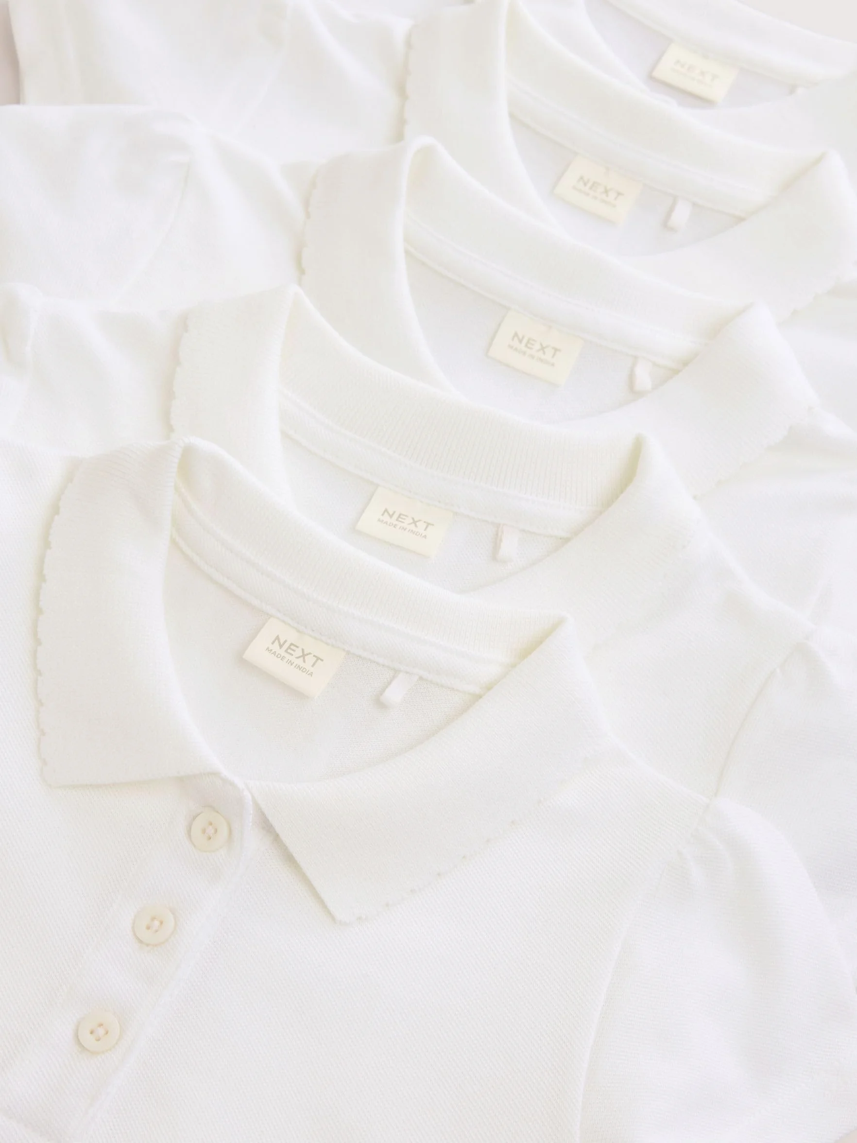 NEXT Fille Polo Slim Manches Courtes 100% Coton Lot de 5