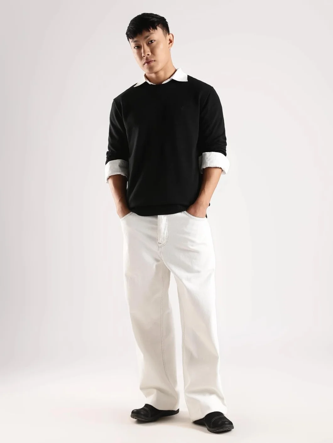 Calvin Klein Compact Cotton Crewneck Sweater Pull Homme