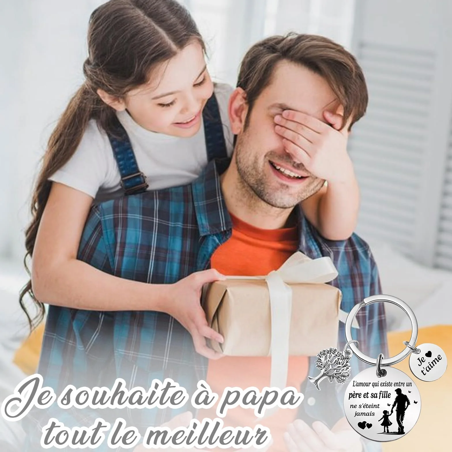 Porte-cles Cadeau Fete Des Peres Papa Anniversaire Je t'aime