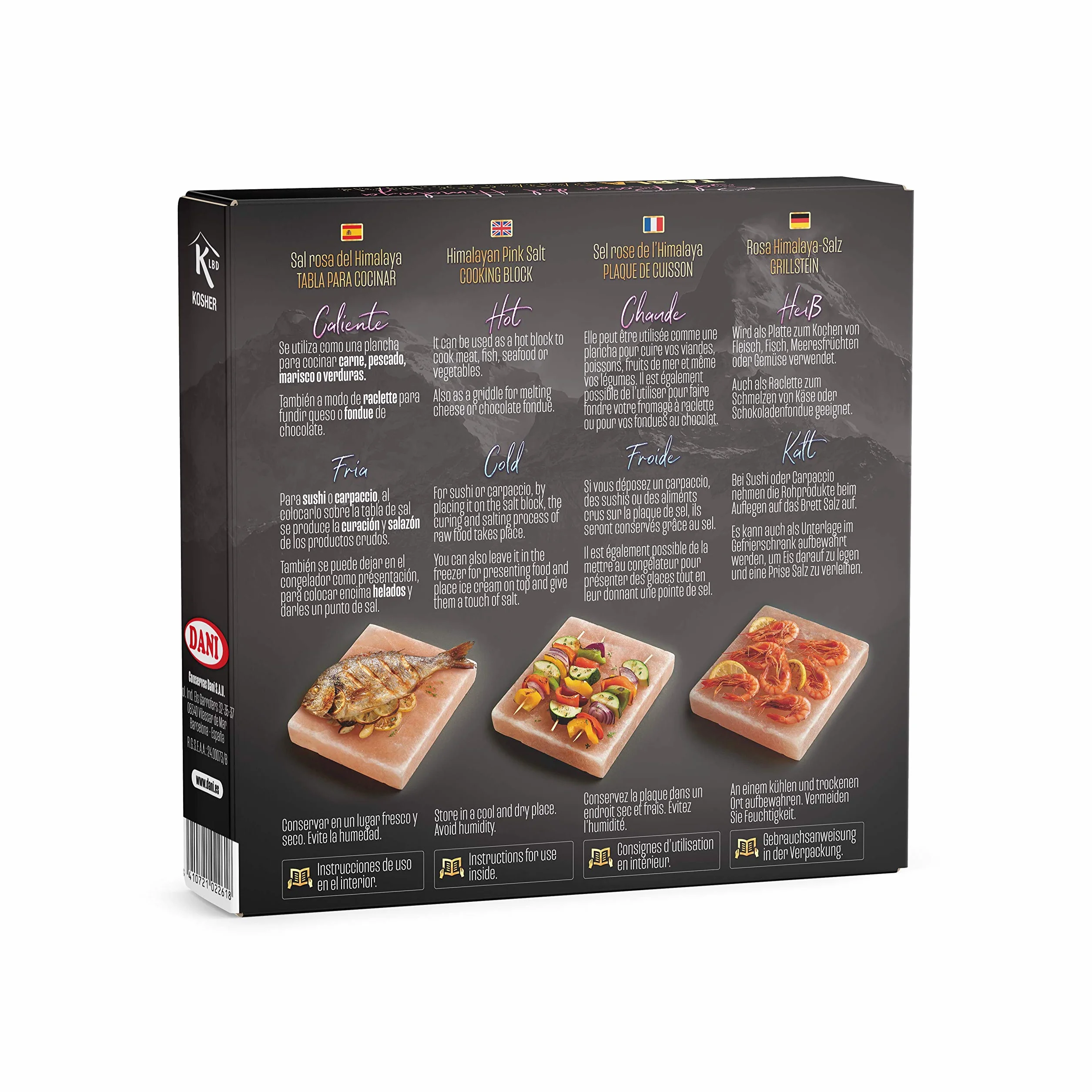 Dani Bloc de Sel Rose de l'Himalaya pour Cuisine 3,5 kg 1 Unité