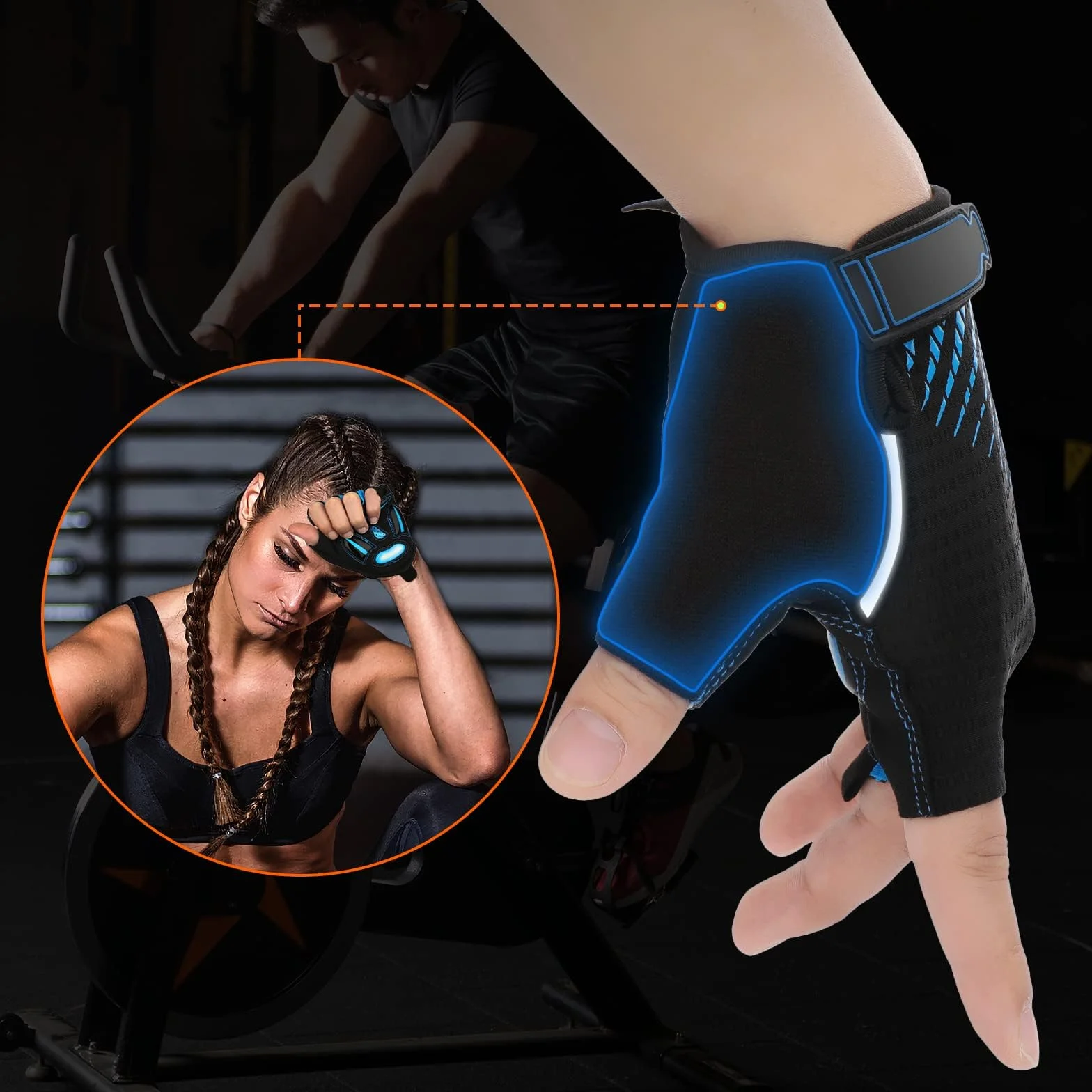 Gants VTT Velo Cyclisme Demi Doigts Hommes Femmes Gel Antichoc Respirant Antidérapant