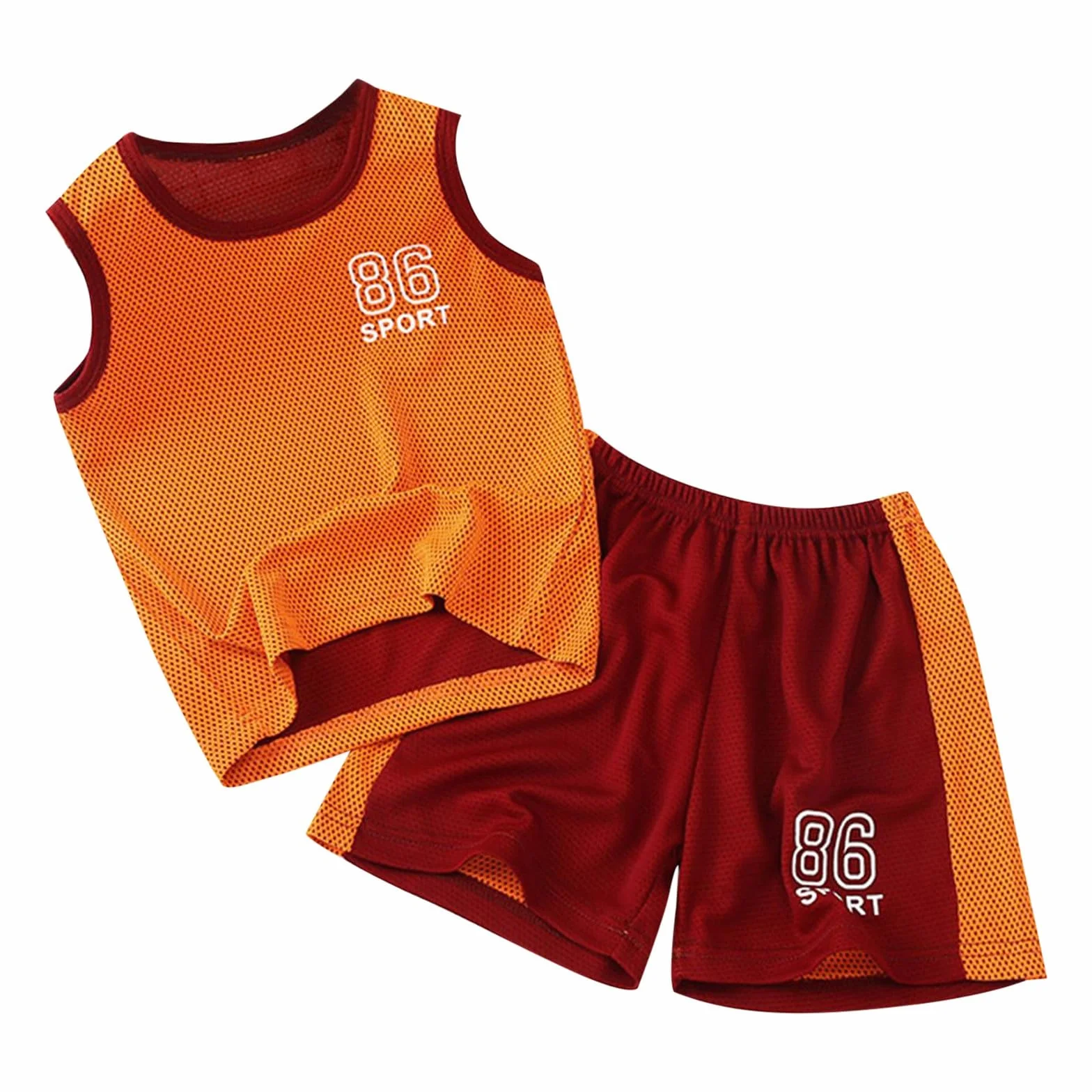 Ensemble basket enfant garçon t-shirts à manches courtes fille sport short baggy costume Tenue maillot de foot