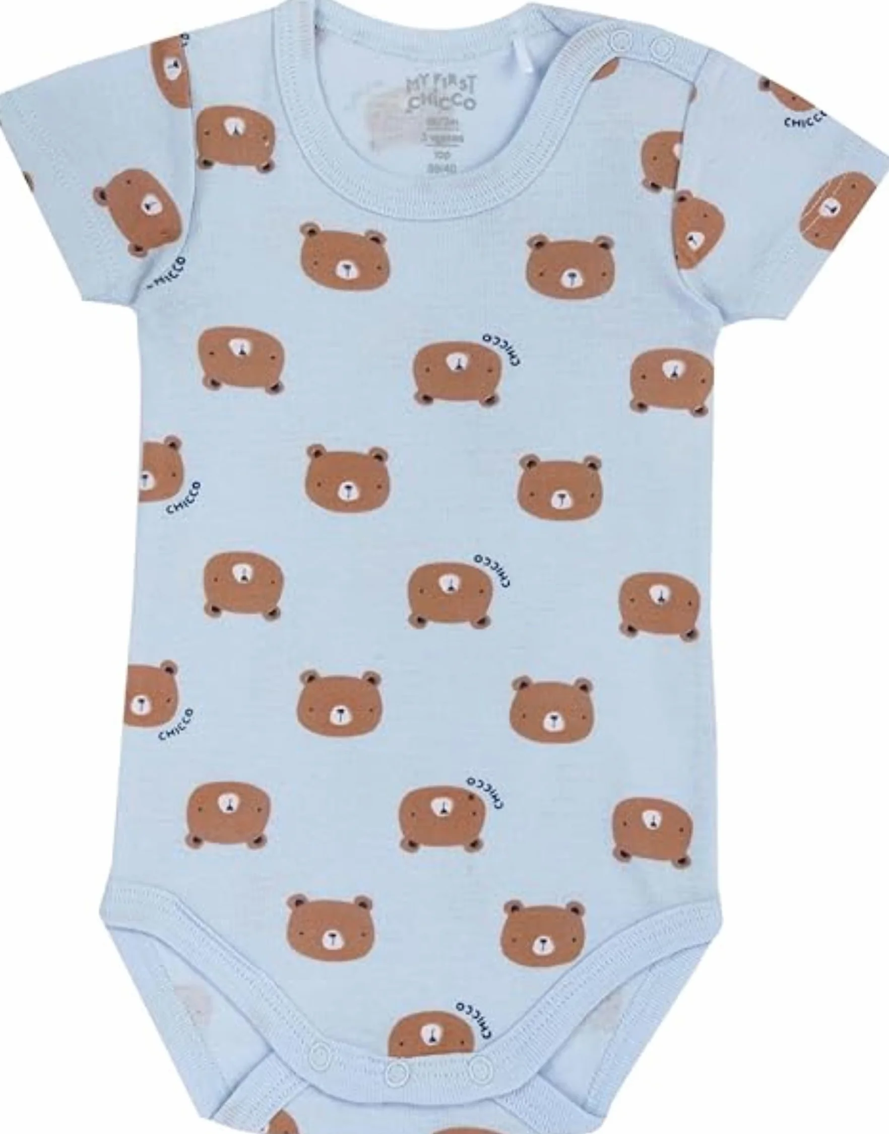 Chicco Lot de 5 Bodies Bébé Garçon Manches Courtes 100% Coton 0-24 Mois