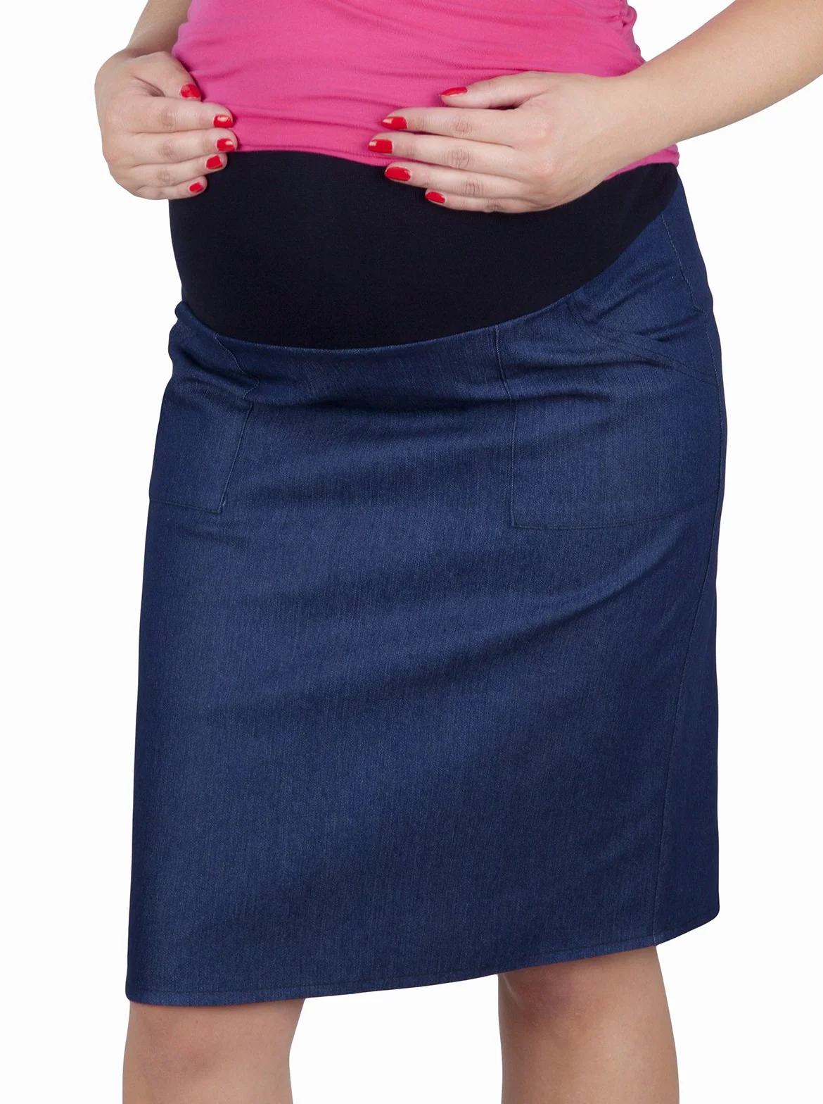Mija Jupe de Grosses Denim avec Jersey Doux 3047