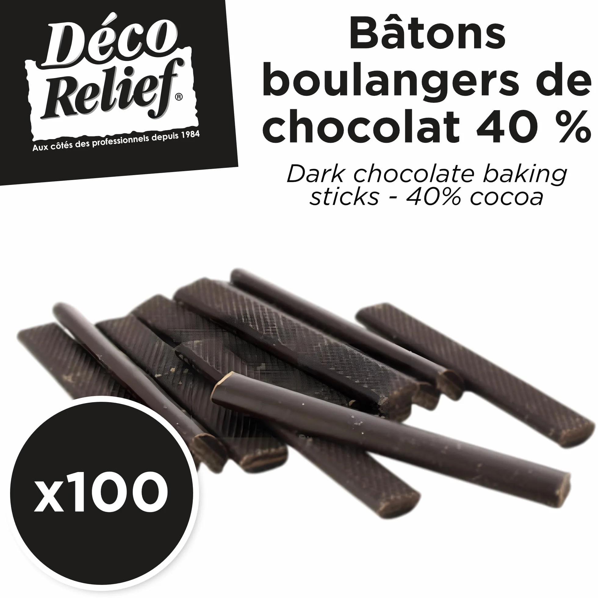Déco Relief - 100 bâtons de boulanger chocolat