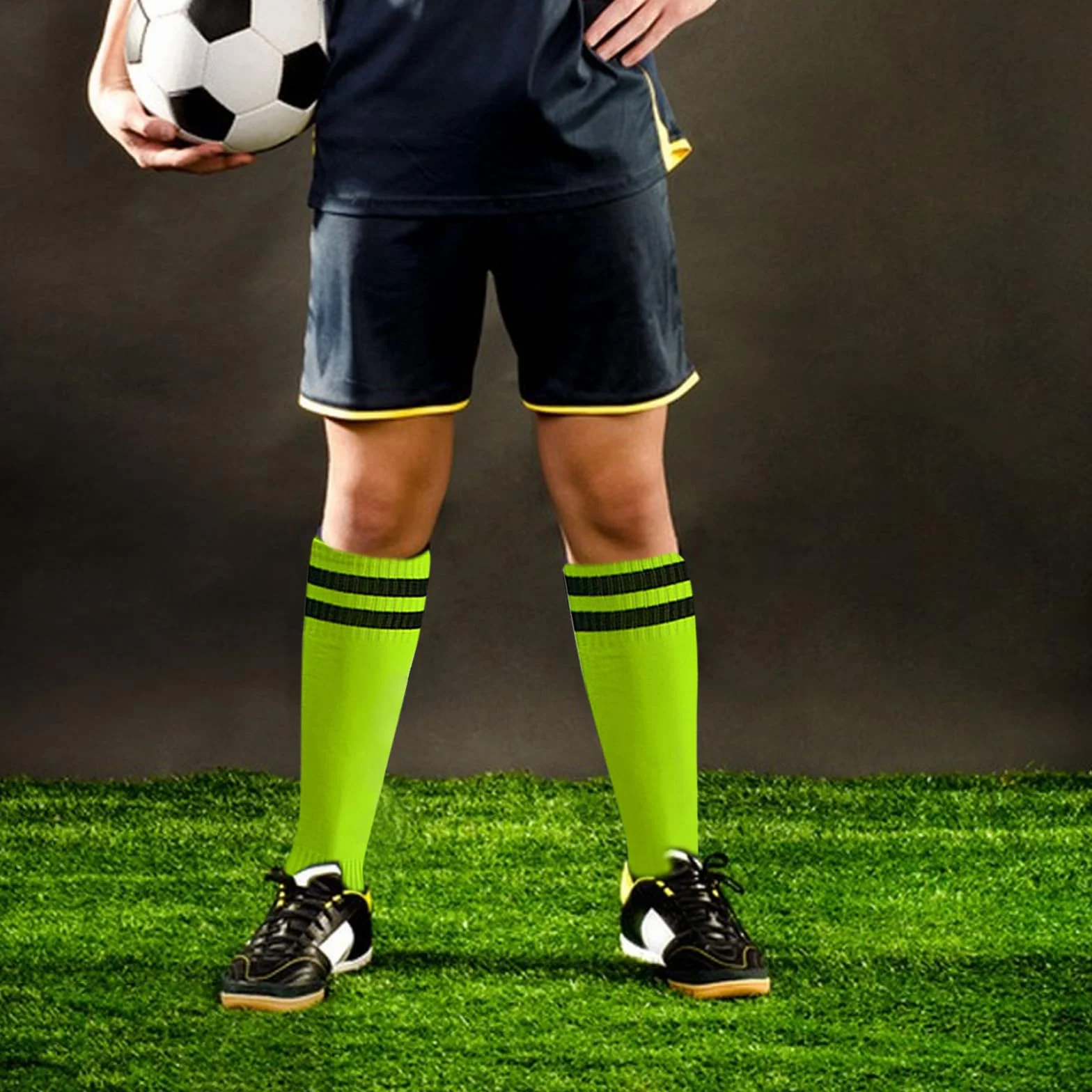 Chaussettes Hautes Enfant Sport Basket Rugby Garçons Filles 5-12 Ans 4 Paires